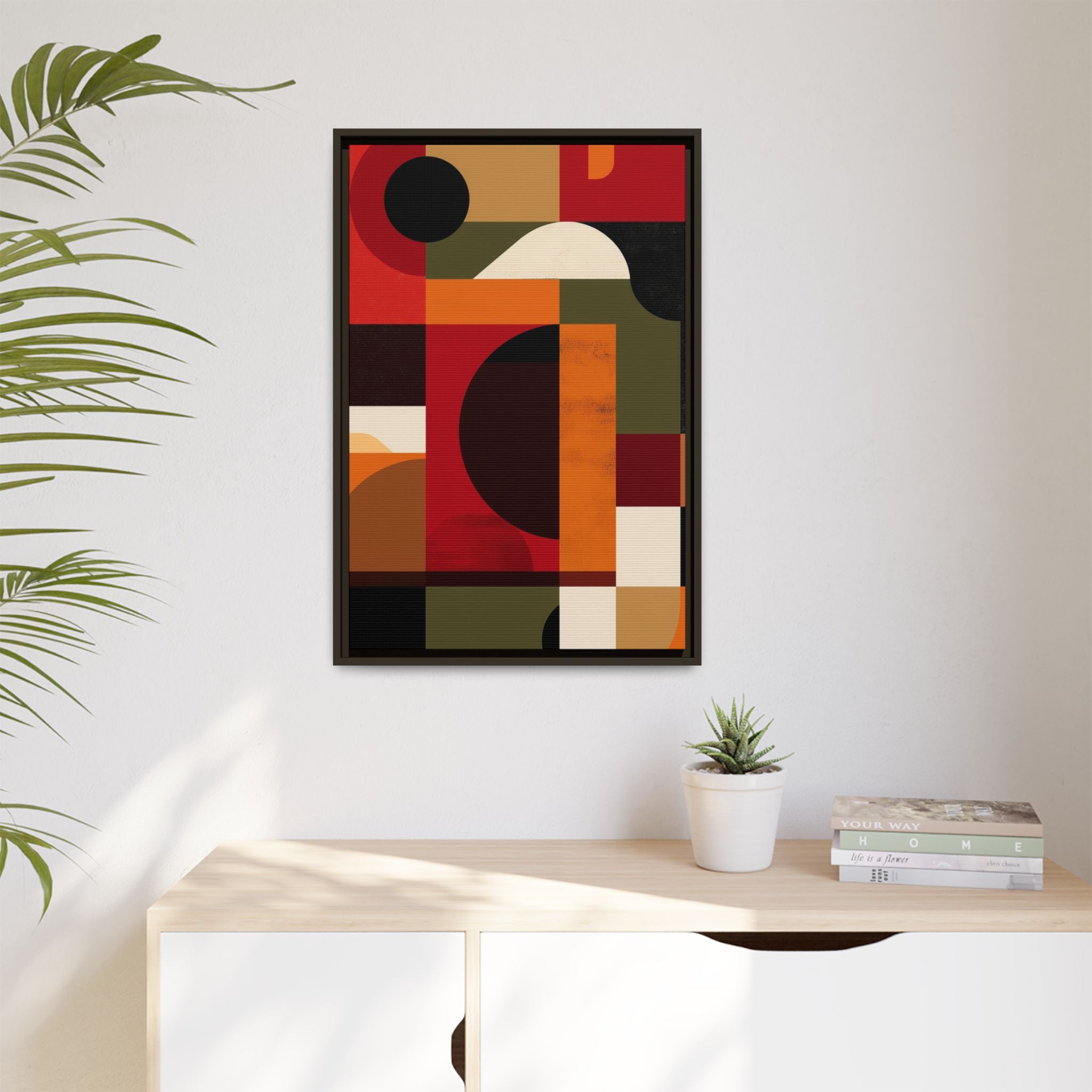 Geometric Convergence: Abstract Bauhaus Design, Constructivist Color Blocks, Architectural Art Composition   |   Custom Orders Accepted