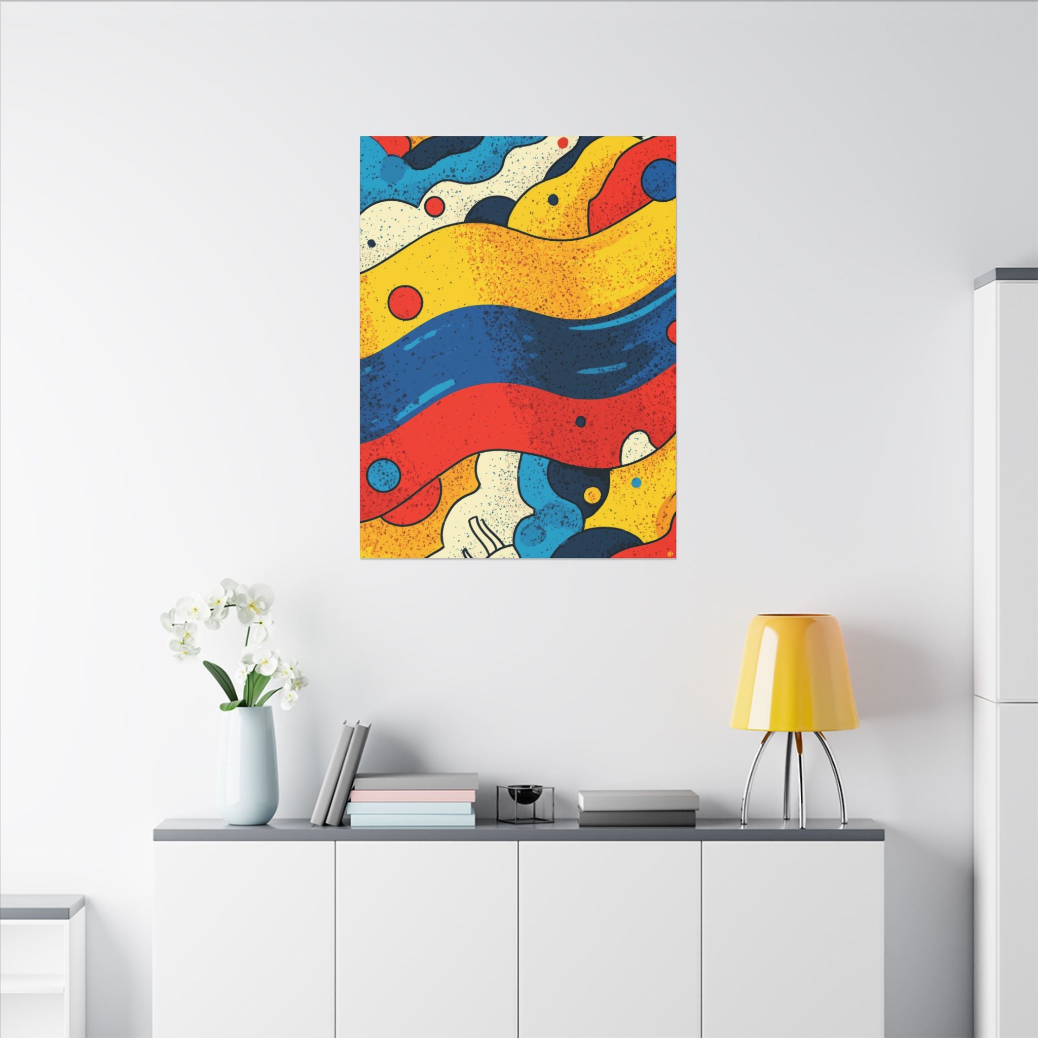 Fluid Dynamics: Retro Abstract Shapes, Mid-Century Modern Motion, Geometric Color Waves   |   Custom Orders Accepted