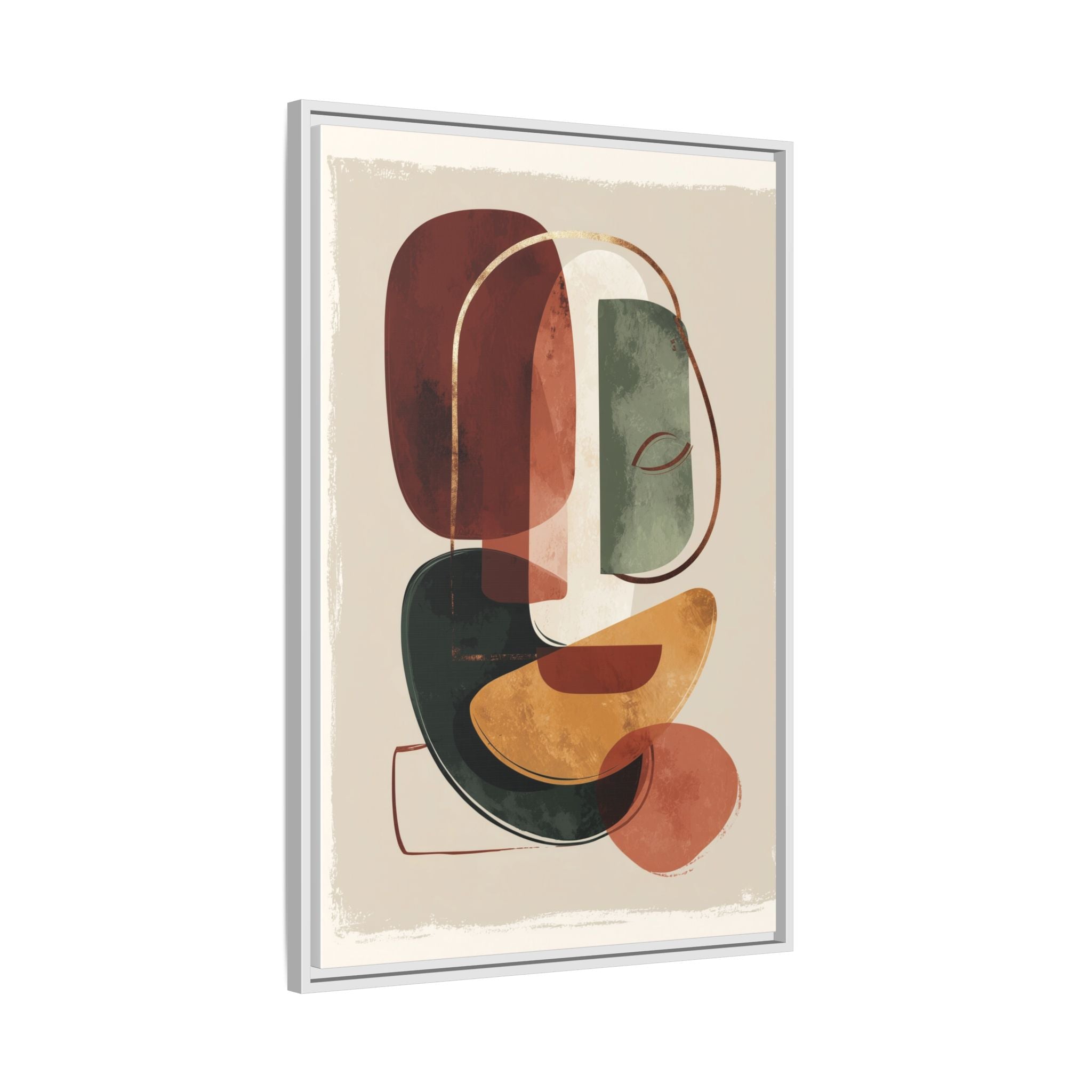 Layered Geometries: Mid-Century Modern Composition, Organic Abstract Design, Translucent Intersecting Shapes   |   Custom Orders Accepted