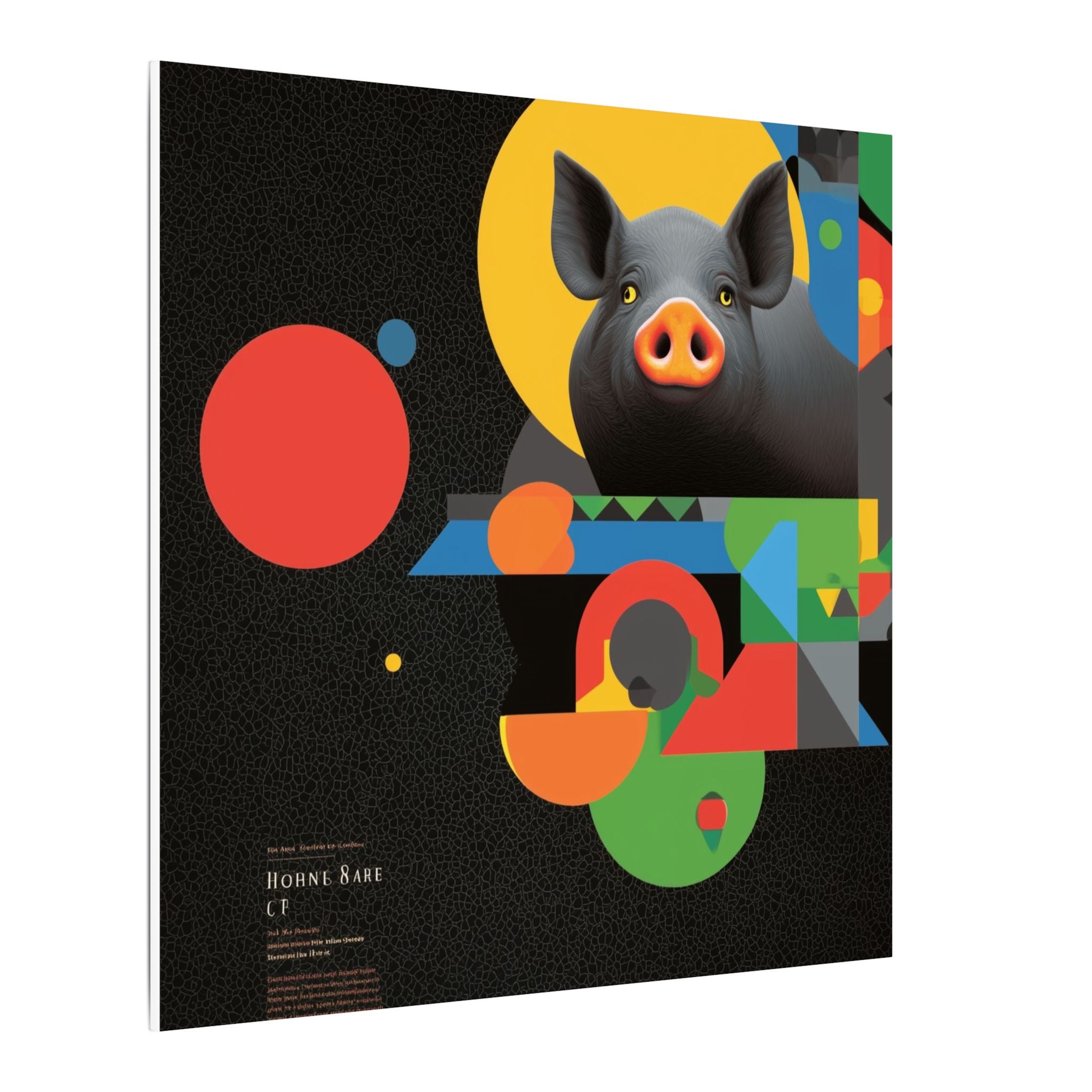Geometric Pig Odyssey: Abstract Graphic Design Poster, Avant-Garde Animal Art   |    Custom Orders Available