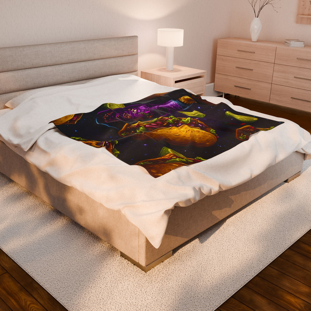 Cosmic Tacos Quilt Doona Duvet Cover : Culinary Space Odyssey, Mexican Night Feast   |   Custom Orders Accepted