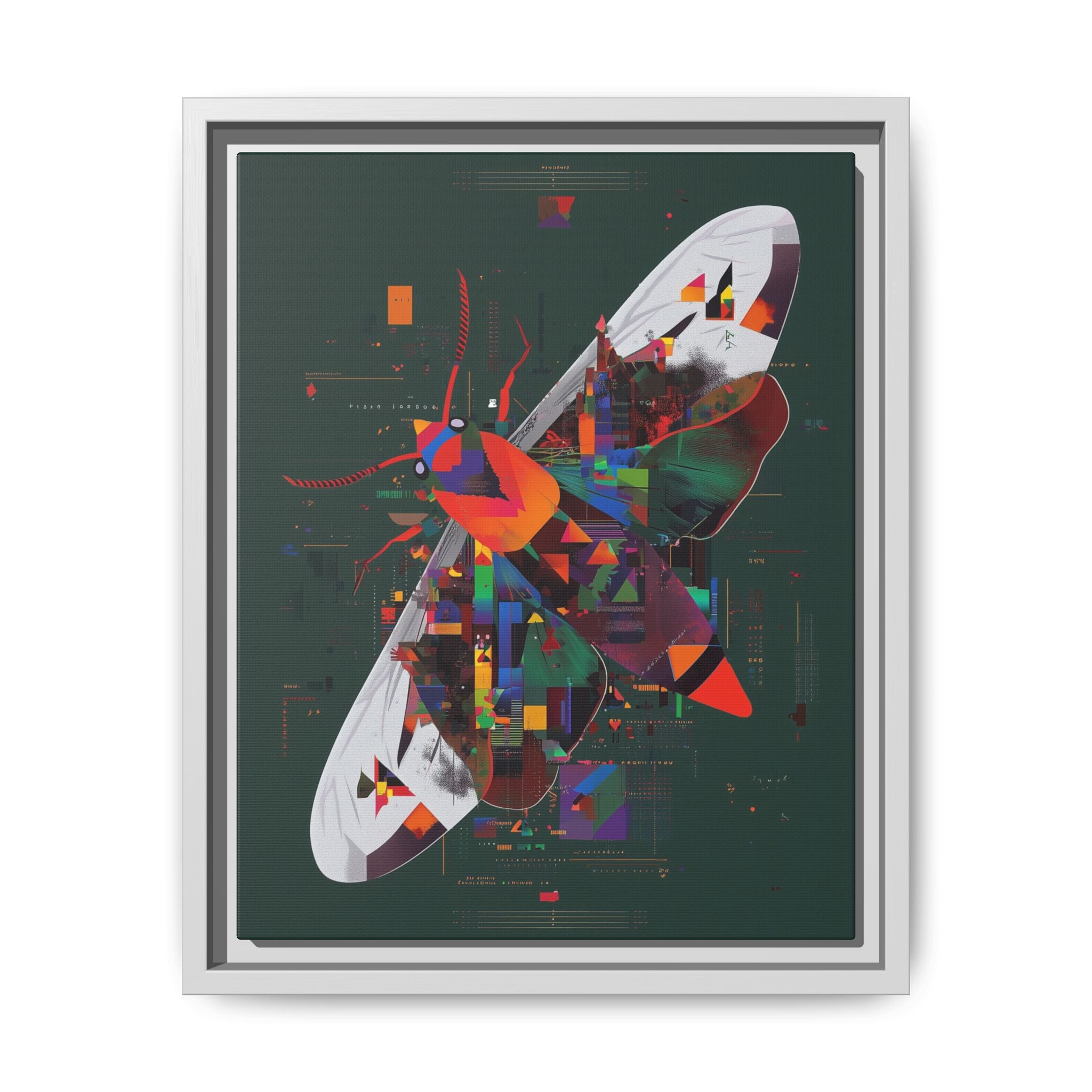 Digital Metamorphosis Framed Print : Geometric Butterfly Synthesis, Technological Nature Rendering   |   Custom Orders Available