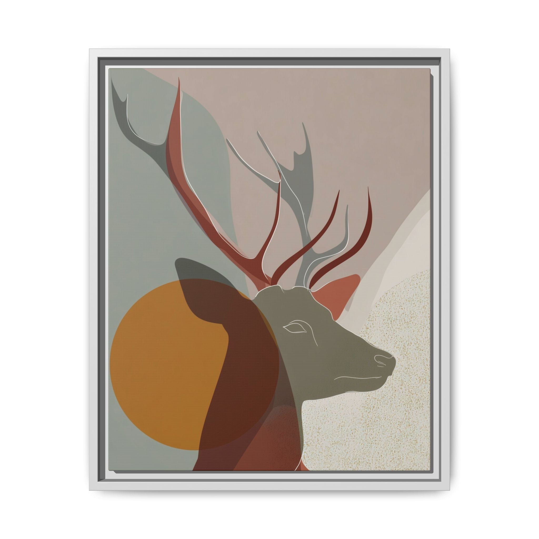 Rustic Reverie Framed Print : Minimalist Deer Profile, Contemporary Graphic Art Print   |  Personalized & Custom Orders Available