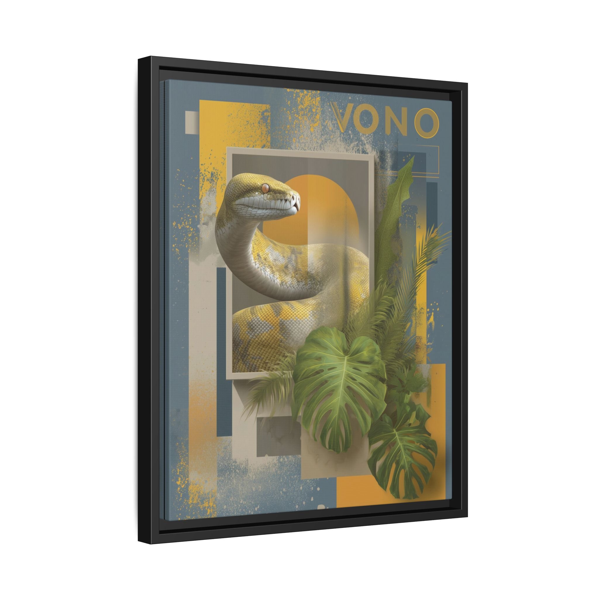 Serpent of Geometric Dimensions: Tropical Vono Design, Abstract Wildlife Art   |  Personalized & Custom Orders Available