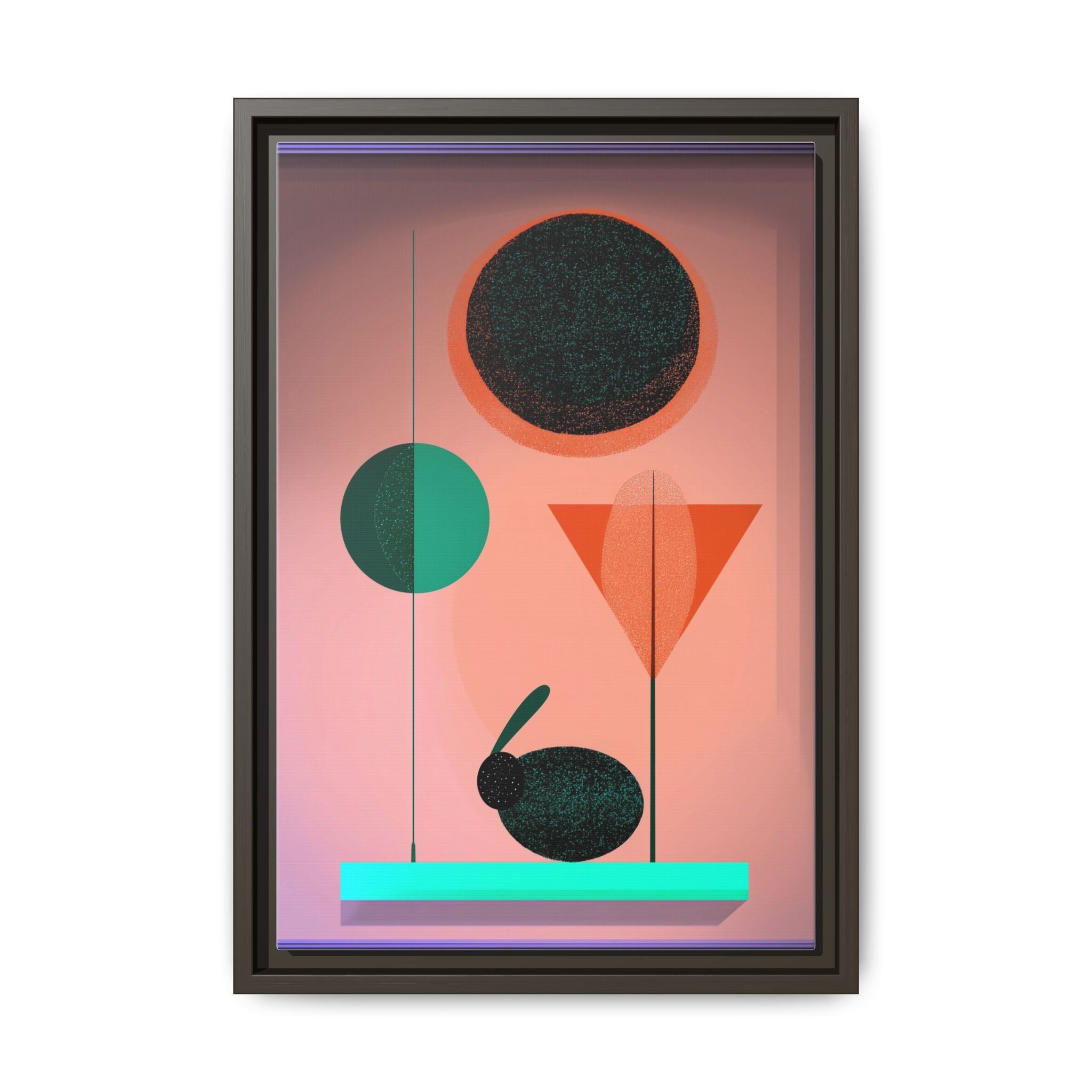 Geometric Harmony: Abstract Minimalist Composition, Organic Shapes and Color Play, Geometric Design with Teal and Orange Palette   |