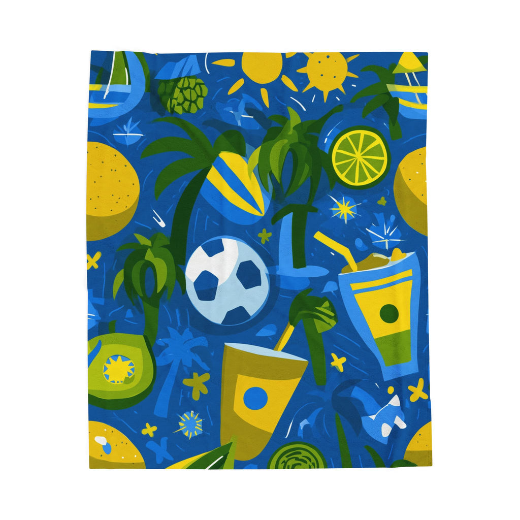 Brazil Summer Bliss Quilt Doona Duvet Cover : Tropical Paradise Vibes, Graphic Design Sunshine Illustration   |   Custom Orders Accepted