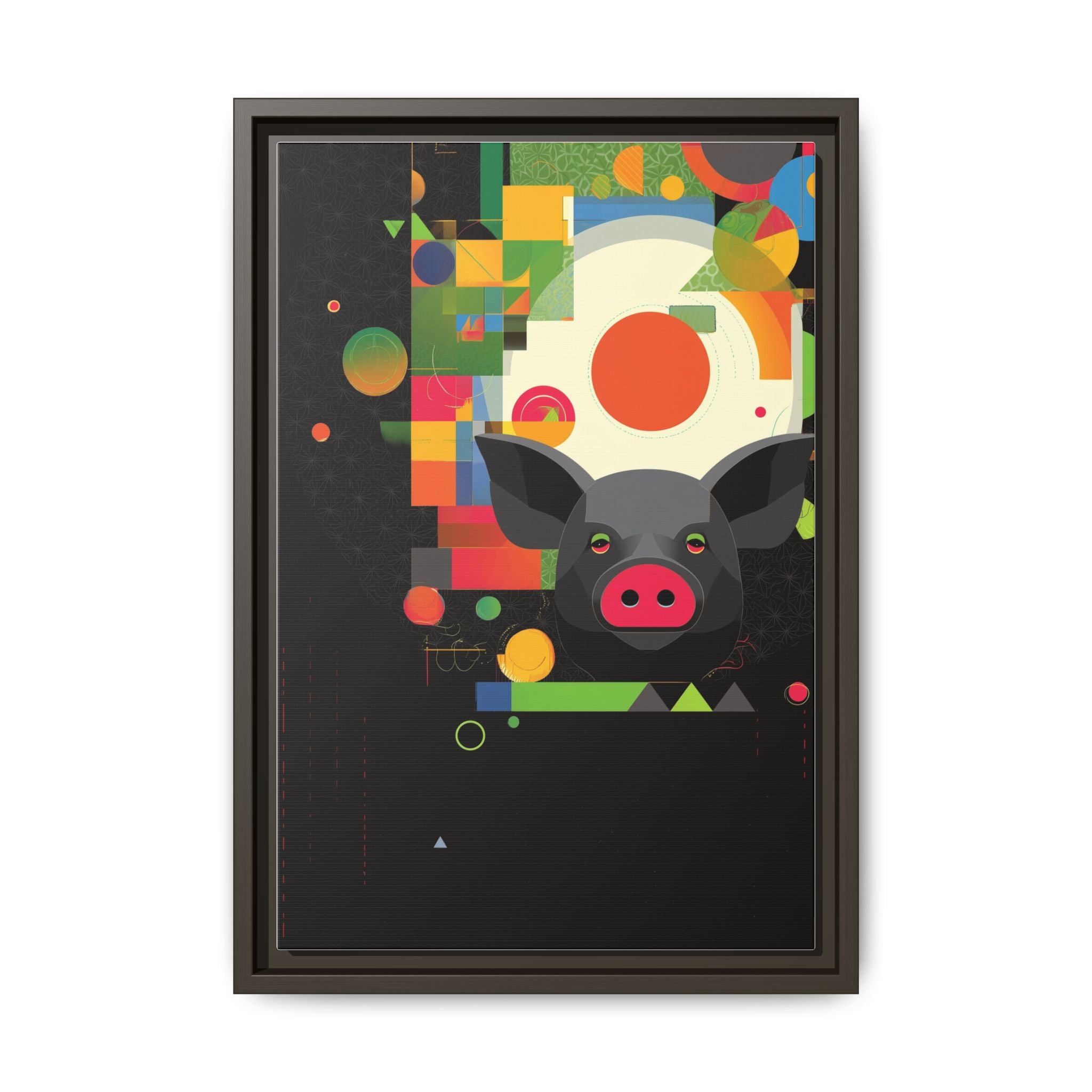 Prismatic Porcine: Geometric Digital Art, Cubist Pop Pig Portrait   |  Personalized & Custom Orders Available