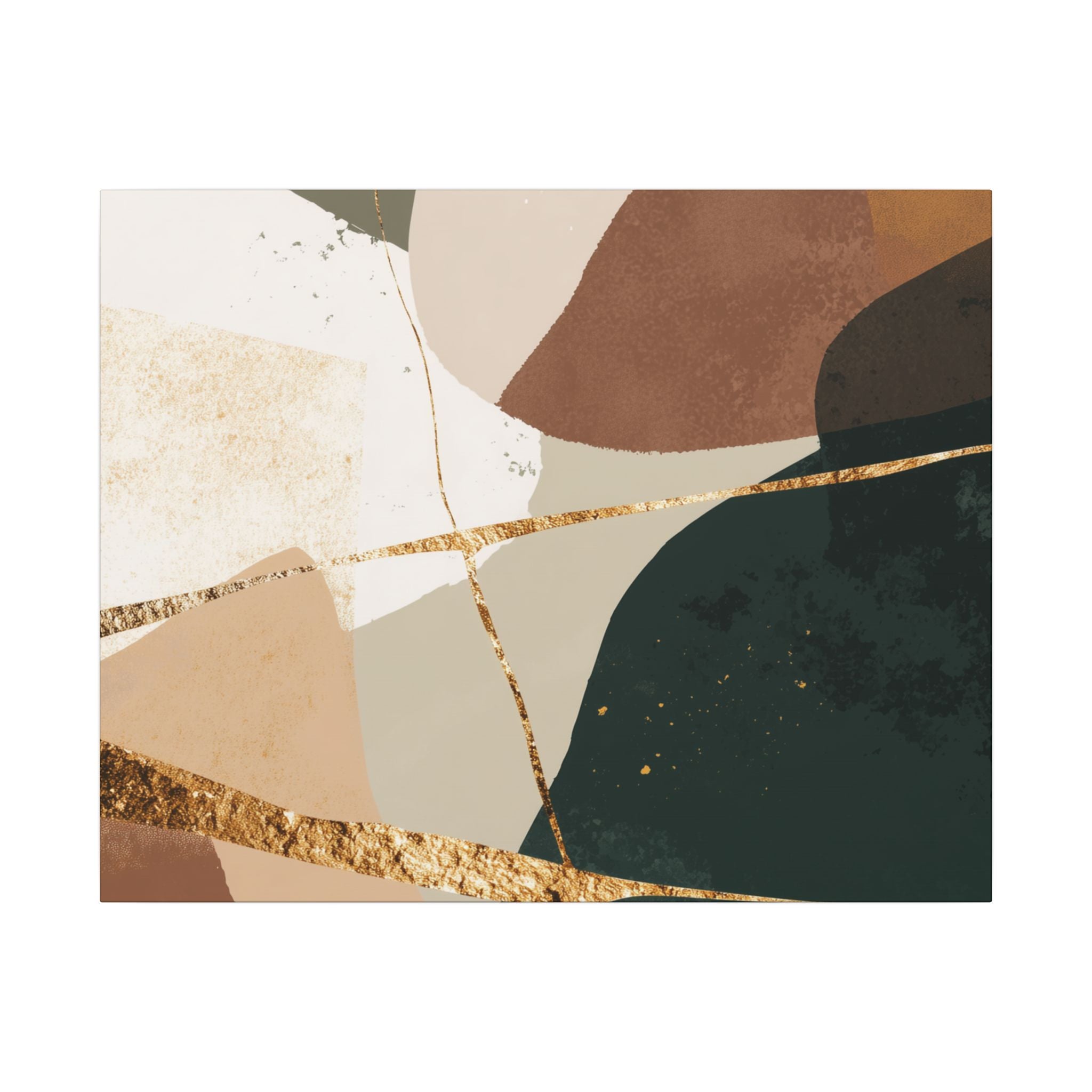 Canvas Print, Abstract Earthy Gold Wall Art, Modern Designer Home Decor, Stretched Matte Canvas; Thick, Multi-Size, Office Decor