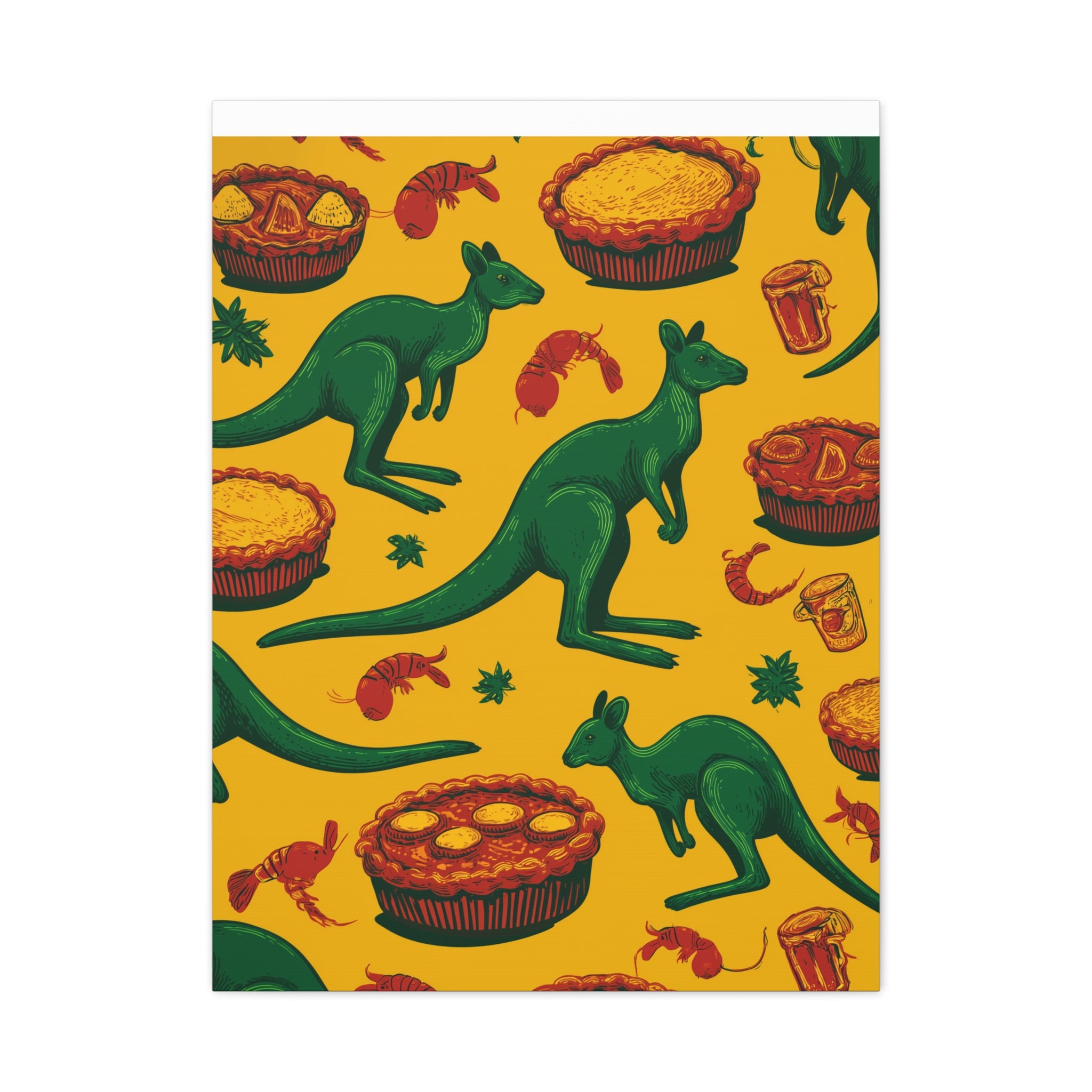Kangaroo Canvas Wall Art, Vibrant Animal Decor, Unique Gift for Nature Lovers, Fun Kitchen Wall Hanging, Australian Themed Art