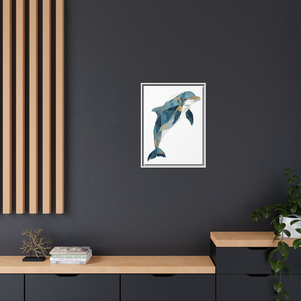 Oceanic Geometry: Dolphin in Blue Polygons, Modern Marine Art   |  Personalized & Custom Orders Available
