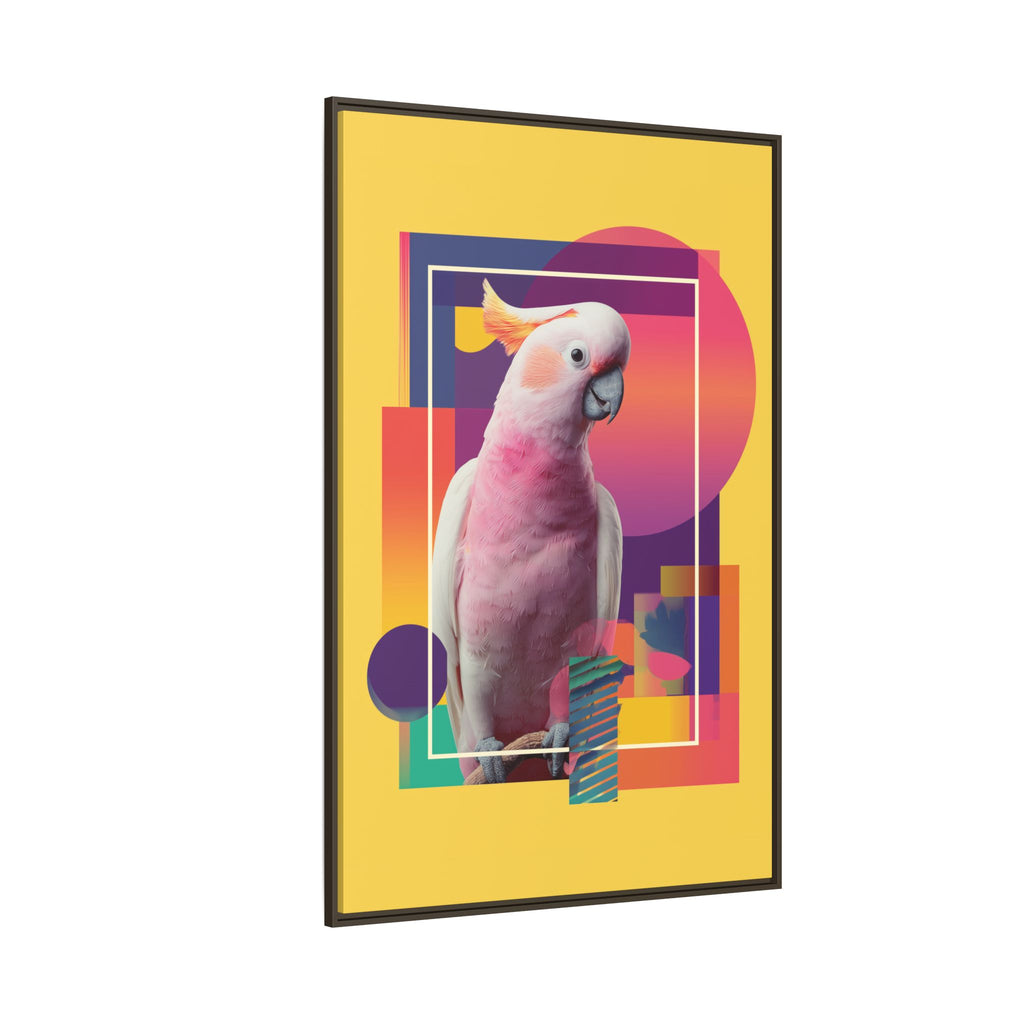 Framed Print, Cockatoo Abstract Geometric Wall Art, Matte Canvas, Colorful Bird Poster, Modern Home Decor, Tropical Animal Painting, Unique