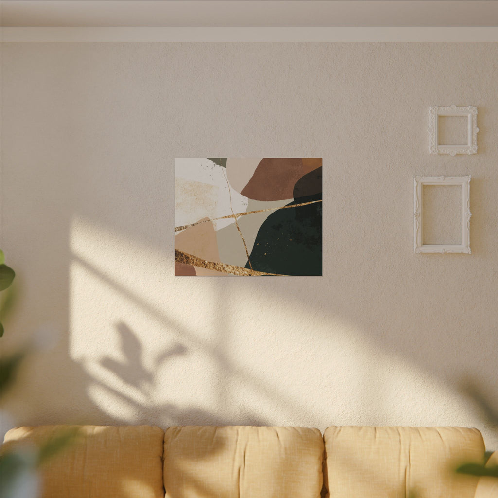 Canvas Print, Abstract Earthy Gold Wall Art, Modern Designer Home Decor, Stretched Matte Canvas; Thick, Multi-Size, Office Decor