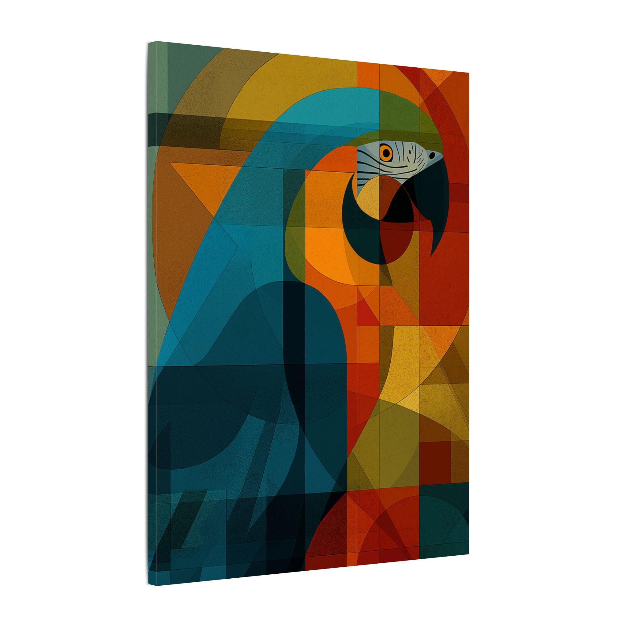Geometric Parrot: Cubist Avian Composition, Vibrant Angular Portrait   |    Custom Orders Available