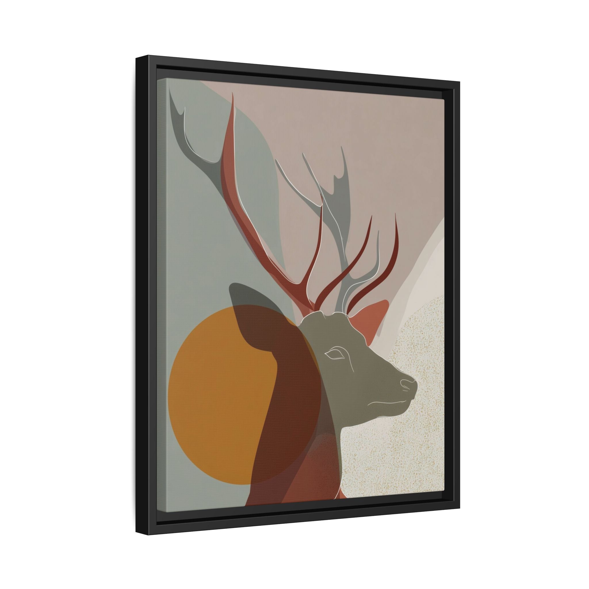 Rustic Reverie Framed Print : Minimalist Deer Profile, Contemporary Graphic Art Print   |  Personalized & Custom Orders Available
