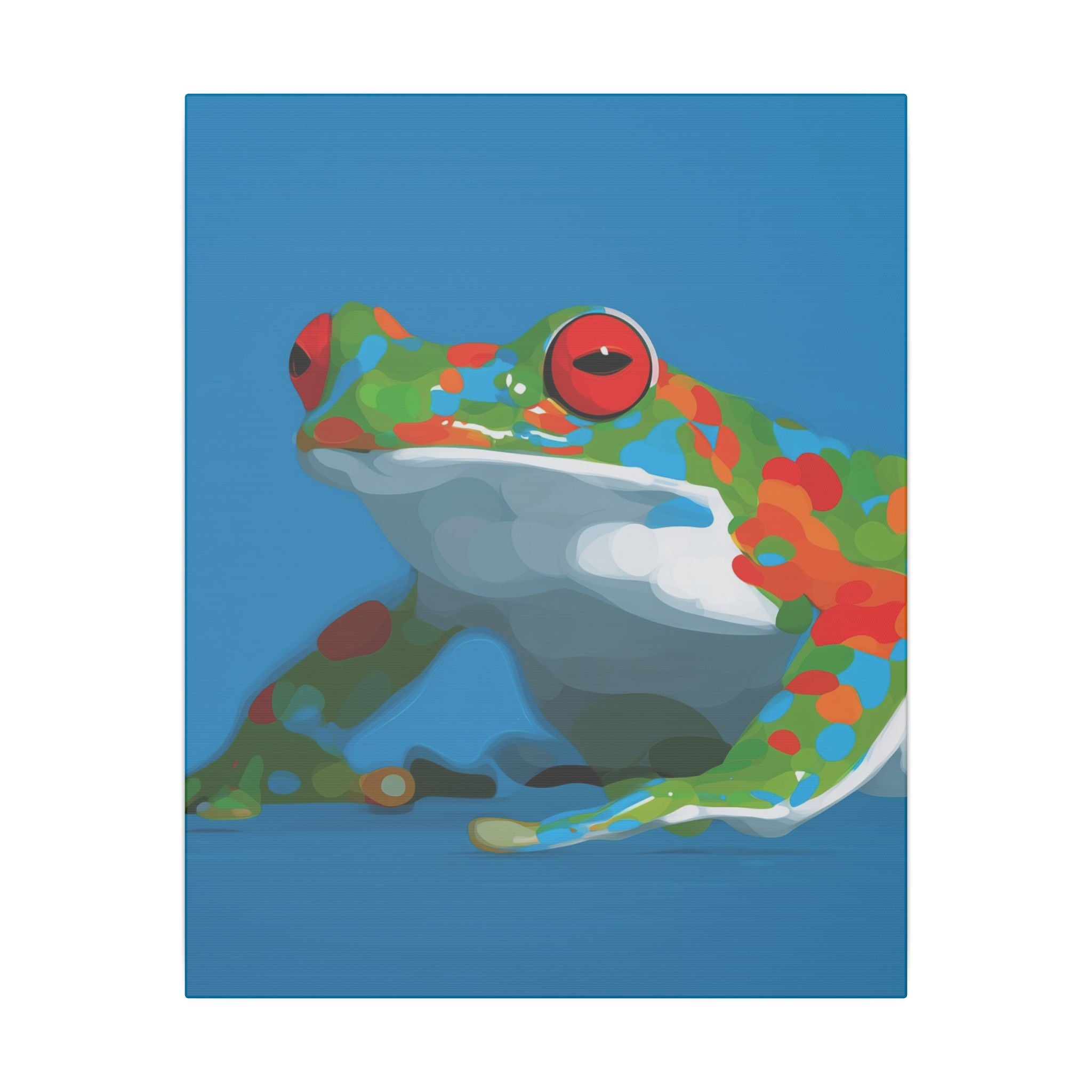 Chromatic Amphibian: Geometric Frog Portrait, Digital Illustration in Bold Color Blocks   |    Custom Orders Available