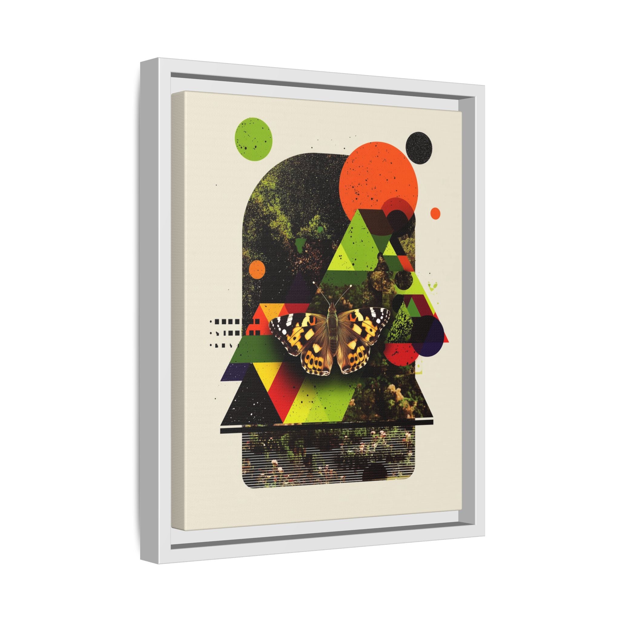 Metamorphic Geometries Framed Print: Digital Nature Collage, Butterfly Abstract Design   |   Custom Orders Available