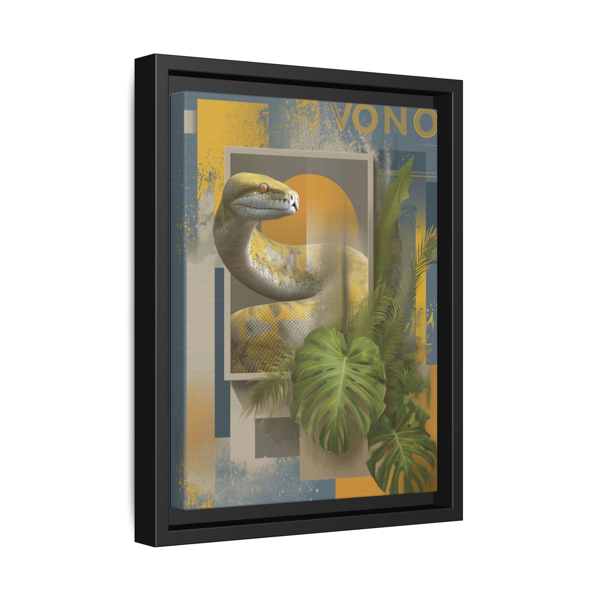 Serpent of Geometric Dimensions: Tropical Vono Design, Abstract Wildlife Art   |  Personalized & Custom Orders Available