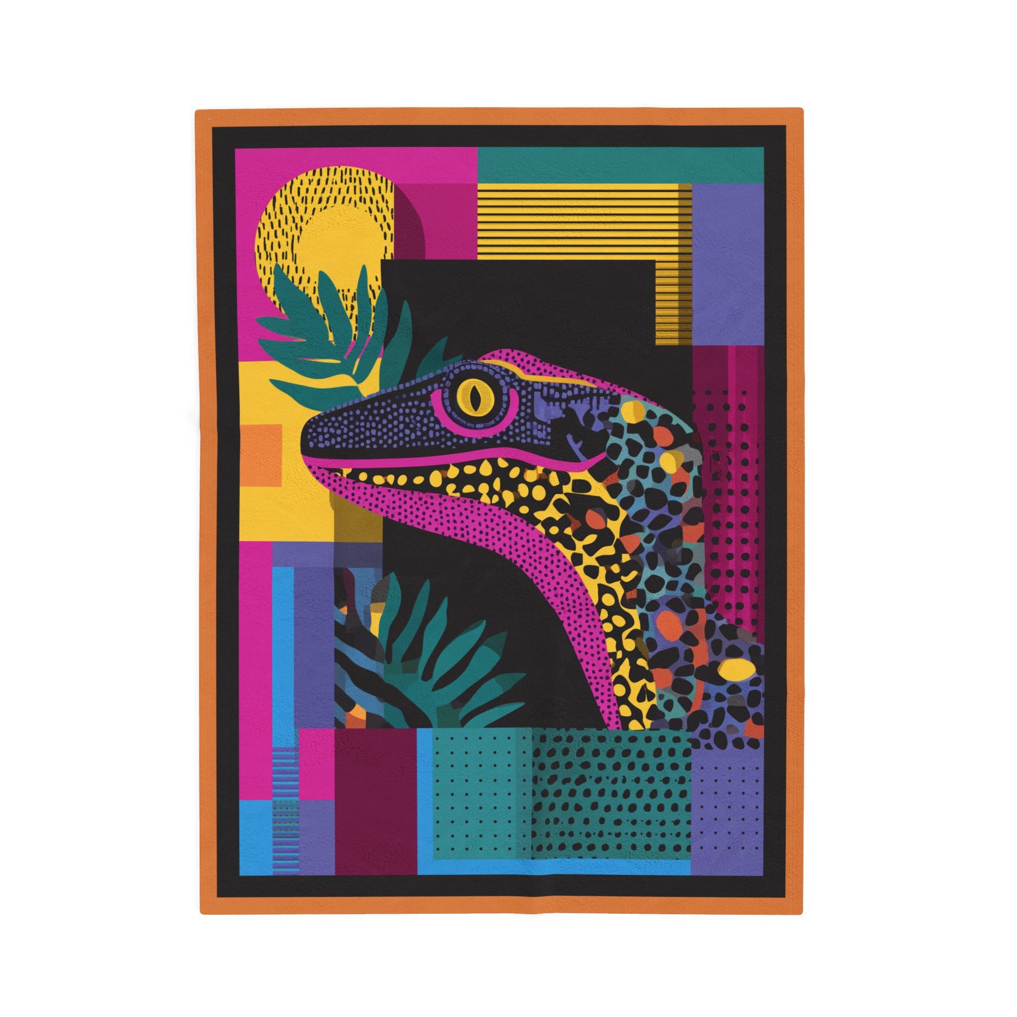 Colorful Geometric Lizard Blanket: Pop Art, WIldlife Illustration, Vibrant Contemporary Design   |  Personalized & Custom Orders Available