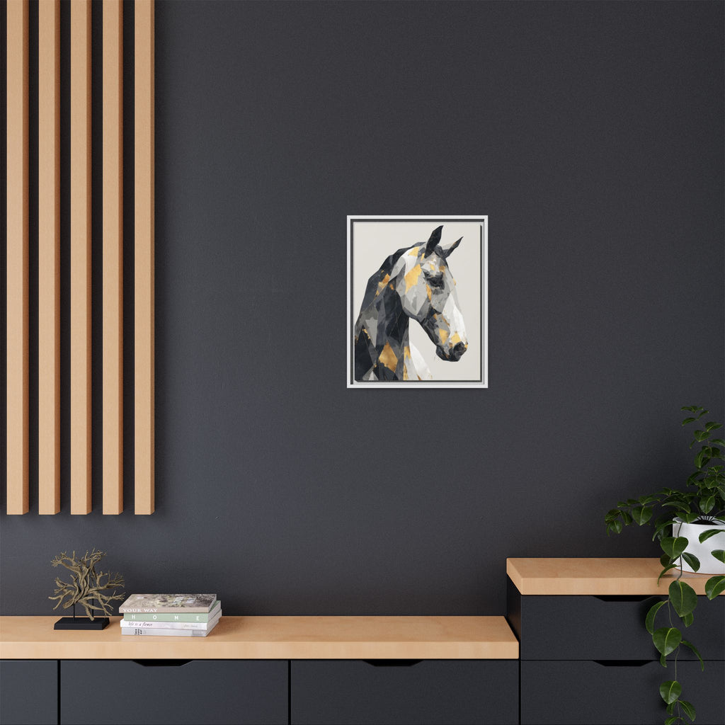 Equine Geometrica: Contemporary Cubist Horse, Metallic Abstract Portrait   |  Personalized & Custom Orders Available