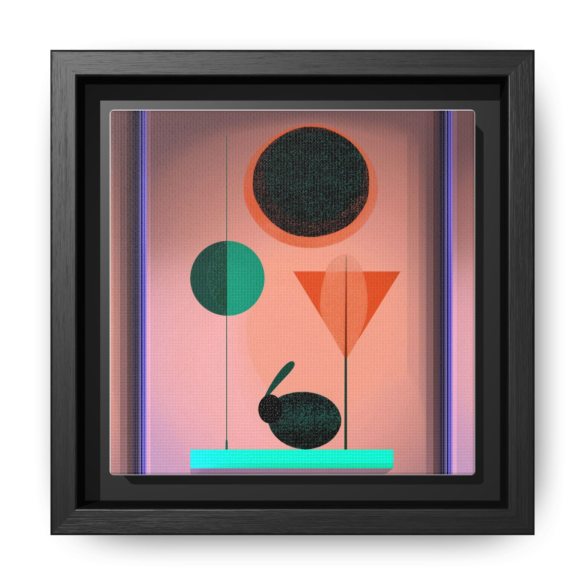 Geometric Harmony: Abstract Minimalist Composition, Organic Shapes and Color Play, Geometric Design with Teal and Orange Palette   |