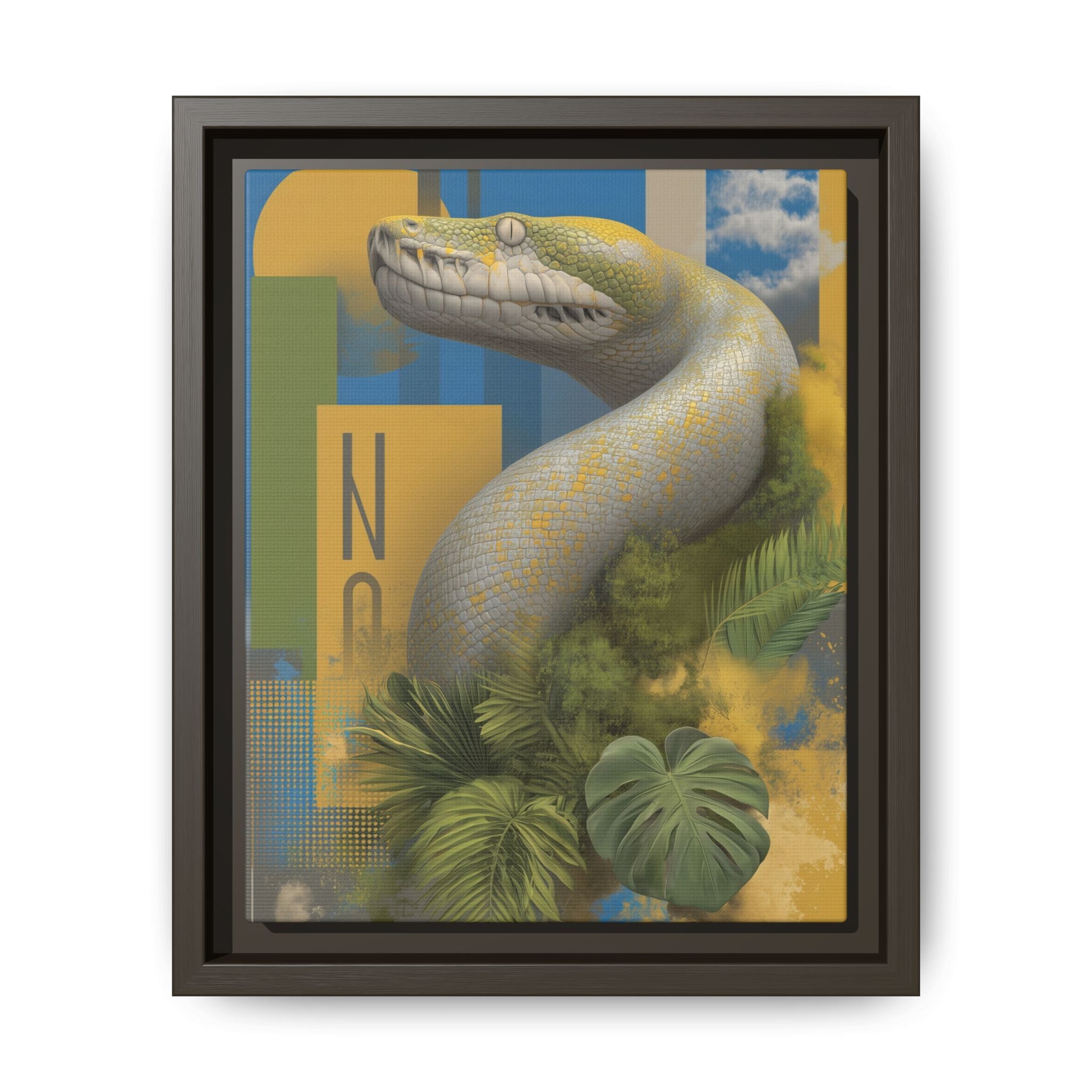 Serpent's Geometry: Tropical Anaconda Graphic Design, Modern Wildlife Illustration   |  Personalized & Custom Orders Available