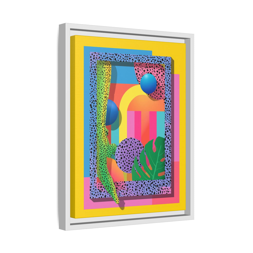 Geometric Rhythms: Abstract Layers of Color, Dimensional Shapes and Tropical Elements, Vibrant Modern Art Composition   |   Custom Orders