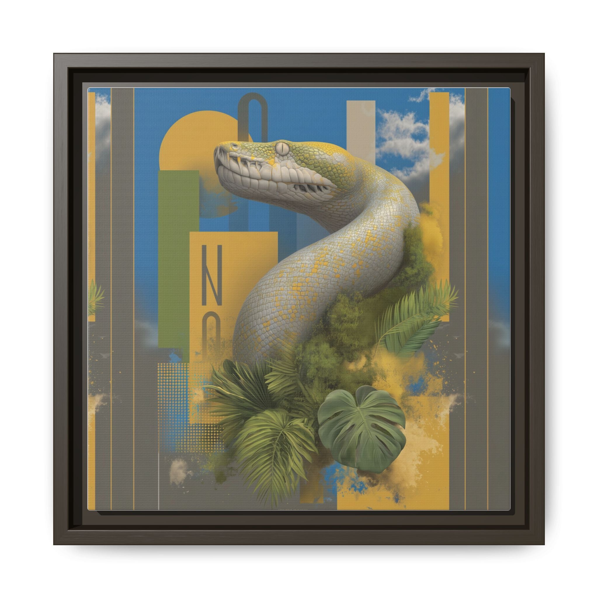 Serpent's Geometry: Tropical Anaconda Graphic Design, Modern Wildlife Illustration   |  Personalized & Custom Orders Available