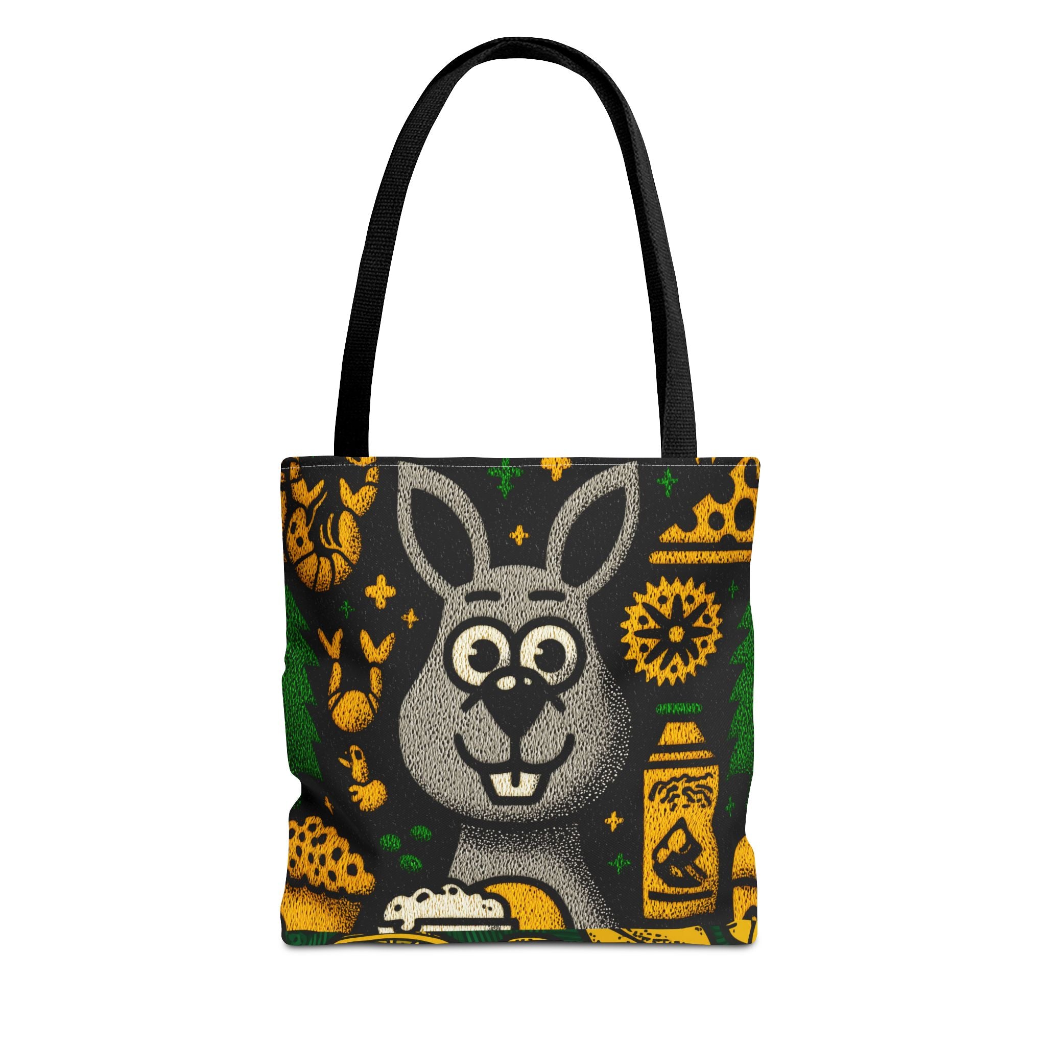 Fun Kangaroo-Themed Tote Bag, Cute Bunny and Kangaroo Design, Eco-Friendly Reusable Bag for Picnics, Gifts, Spring Decor, Beach