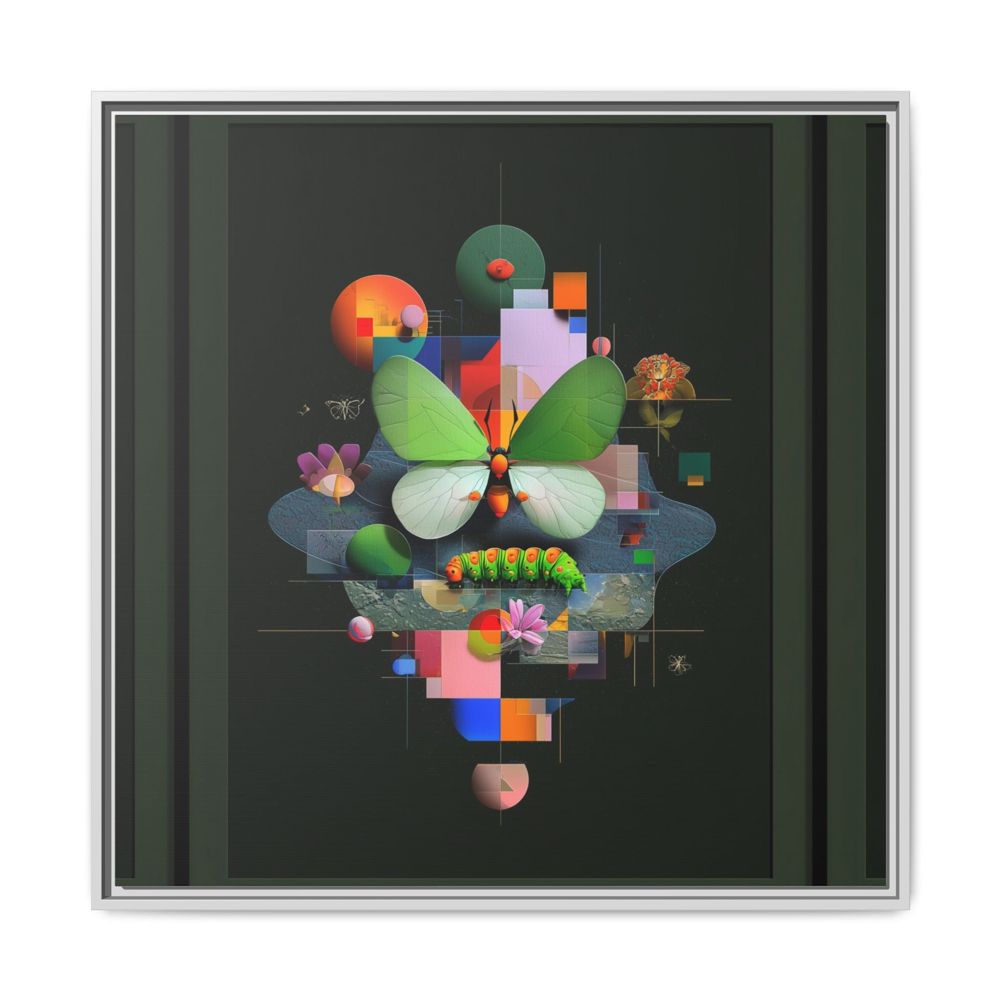 Metamorphosis Geometry Framed Print : Digital Nature Synthesis, Butterfly Abstraction   |  Personalized & Custom Orders Available