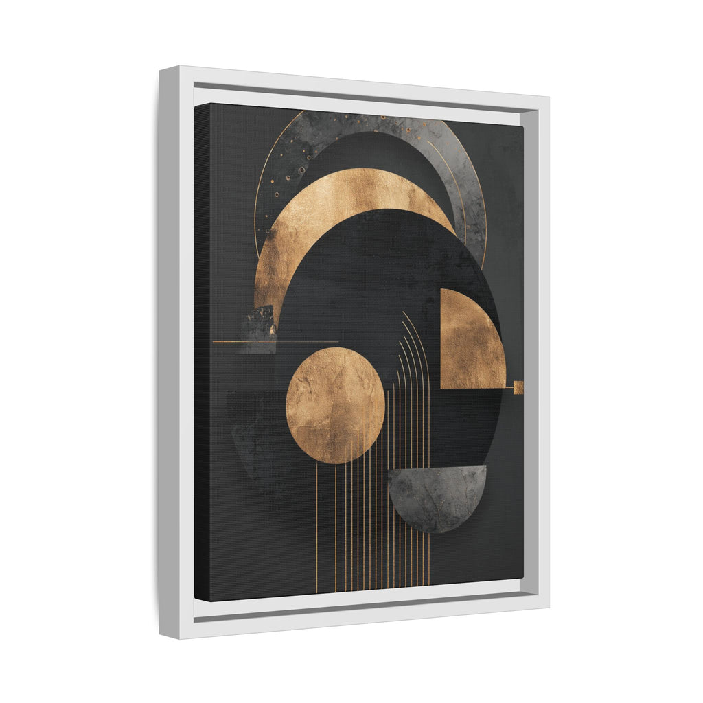 Geometric Resonance: Abstract Gold and Black Design, Minimalist Architectural Art, Modern Metallic Composition   |   Custom Orders Accepted