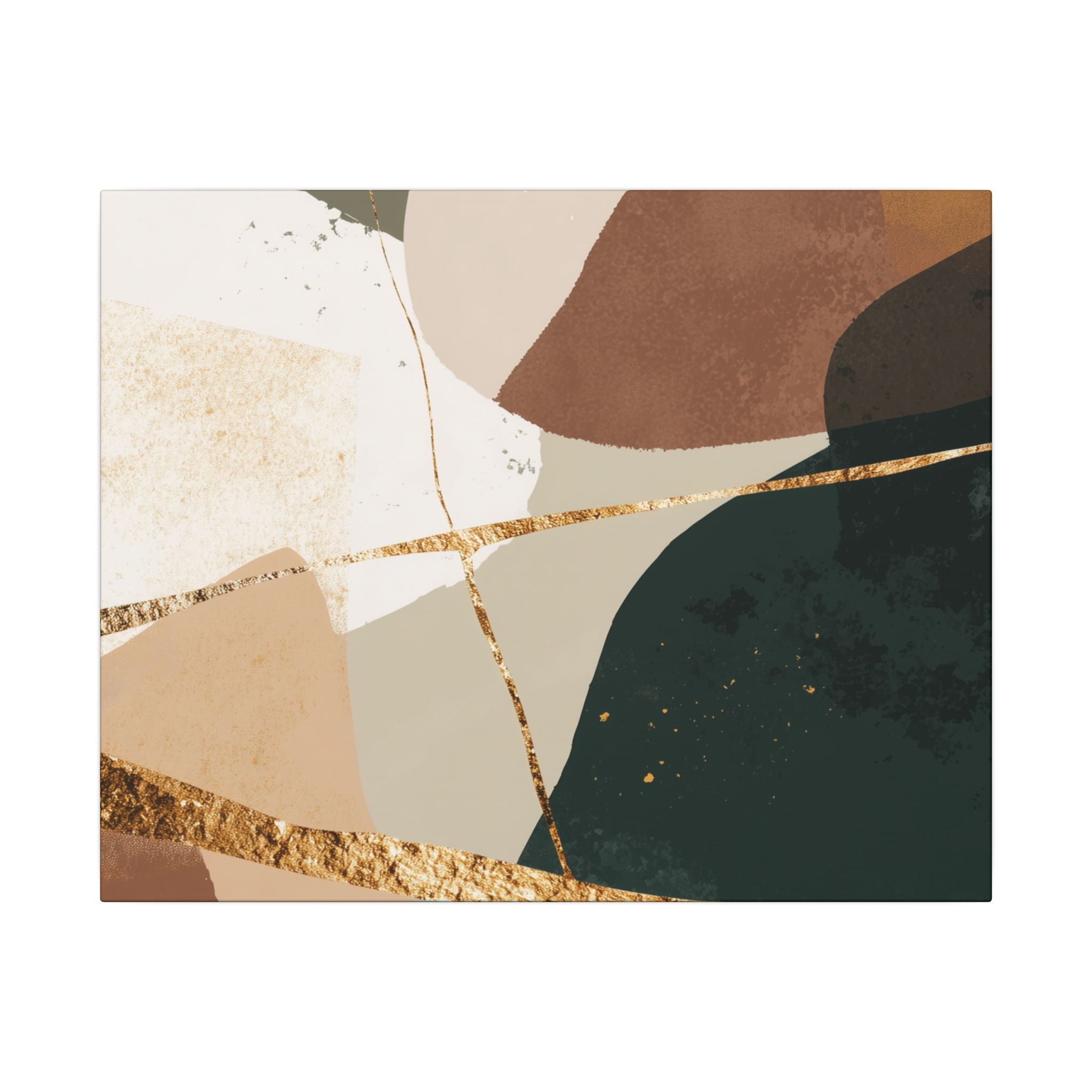 Canvas Print, Abstract Earthy Gold Wall Art, Modern Designer Home Decor, Stretched Matte Canvas; Thick, Multi-Size, Office Decor