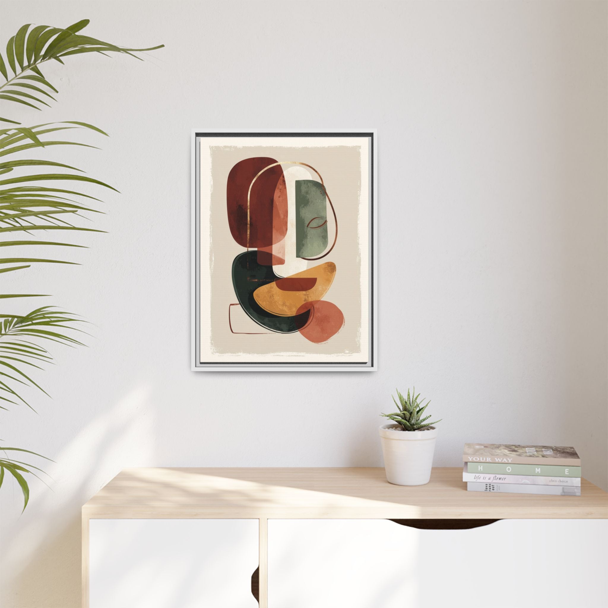 Layered Geometries: Mid-Century Modern Composition, Organic Abstract Design, Translucent Intersecting Shapes   |   Custom Orders Accepted