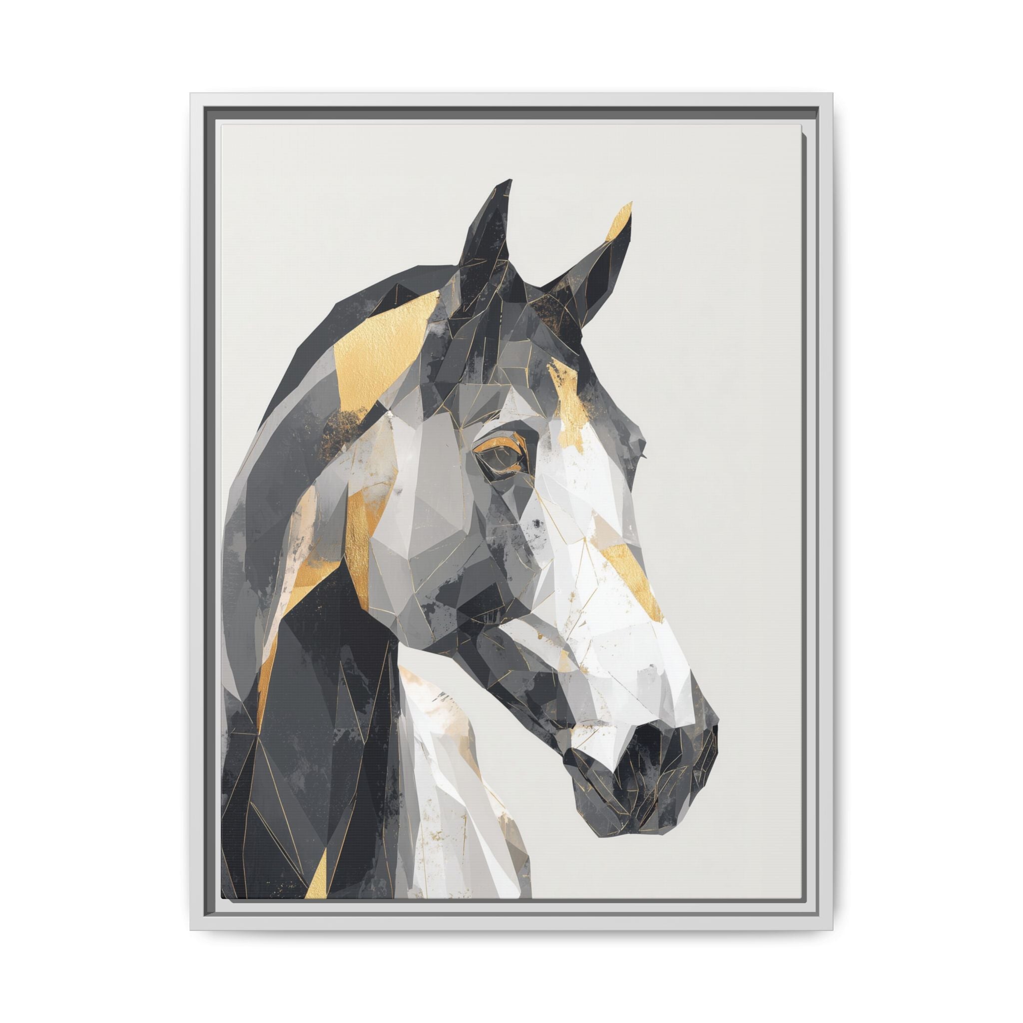 Geometric Equine Framed Print : Polygonal Horse Portrait, Modern Abstract Geometric Art   |  Personalized & Custom Orders Available