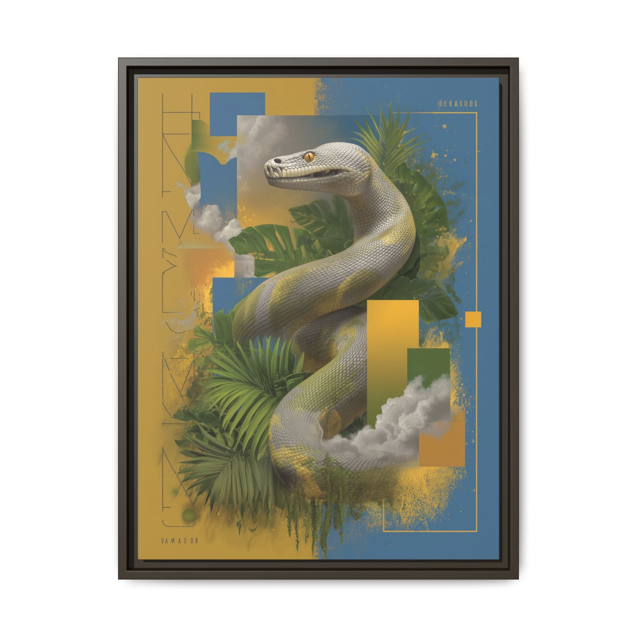 Serpent of Surreal Geometries: Tropical Hyperrealism, Digital Snake Illustration   |    Custom Orders Available
