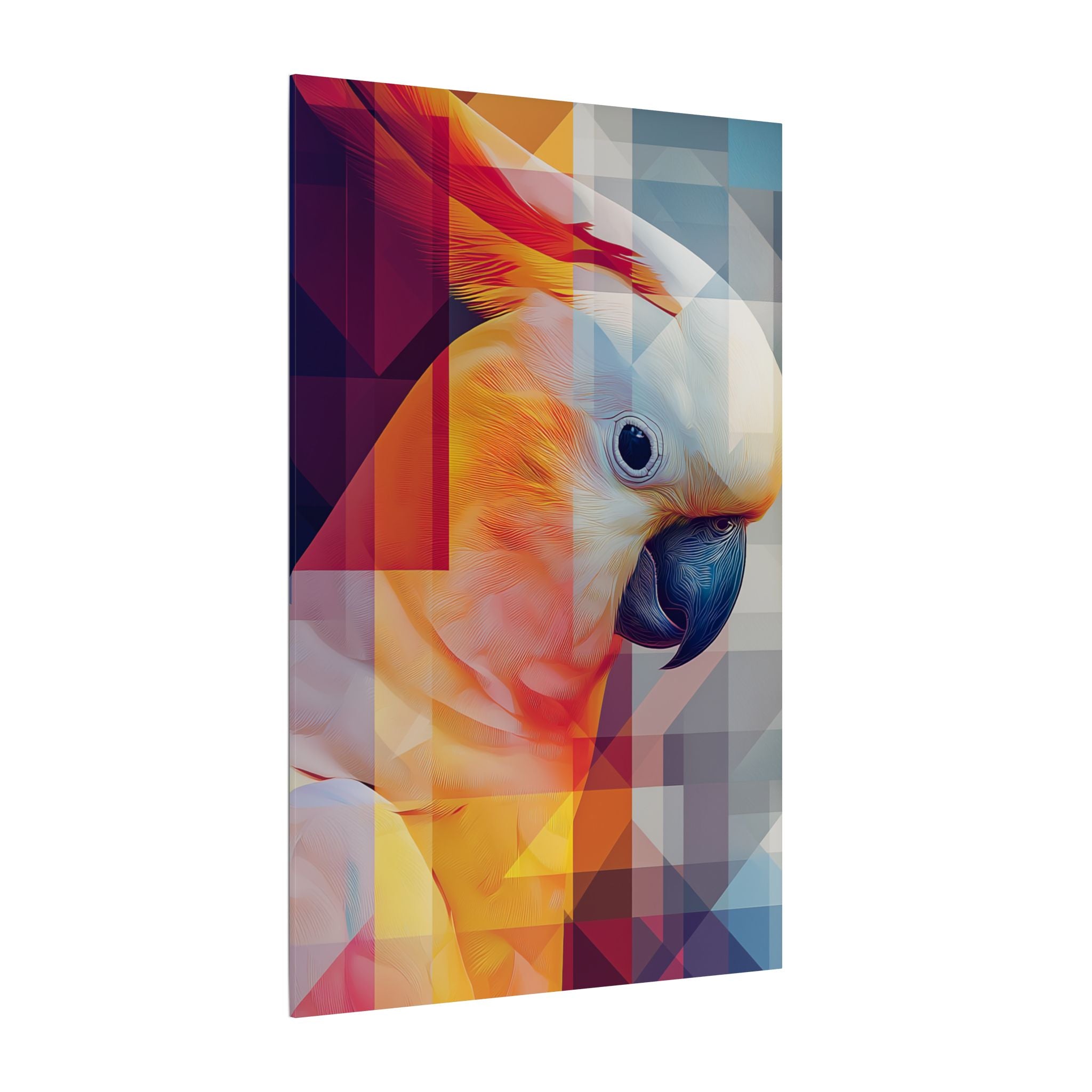 Prismatic Parrot: Geometric Digital Portrait, Fractured Mosaic Avian Art   |    Custom Orders Available