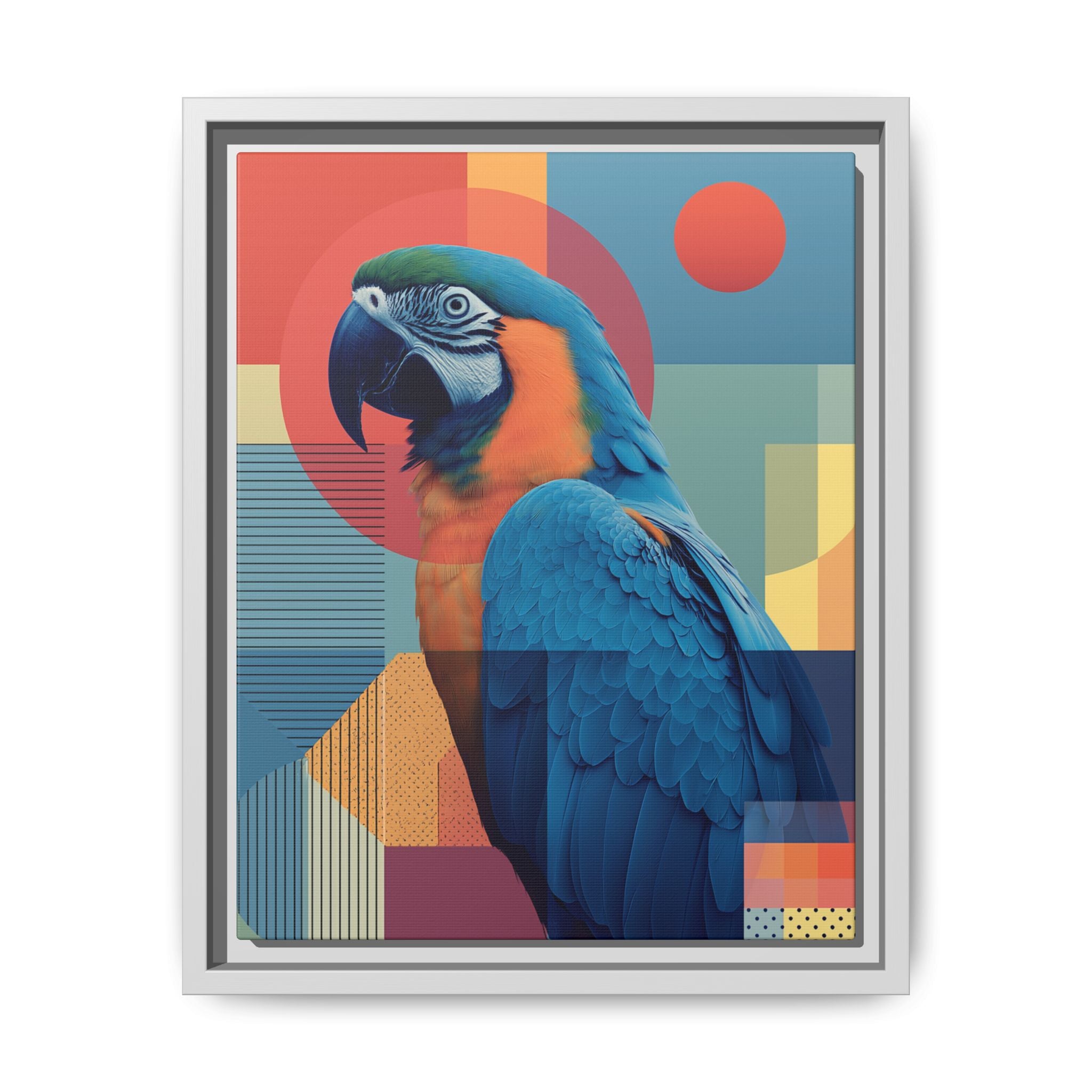 Geometric Macaw: Prismatic Wildlife Fusion, Modern Abstract Composition   |    Custom Orders Available