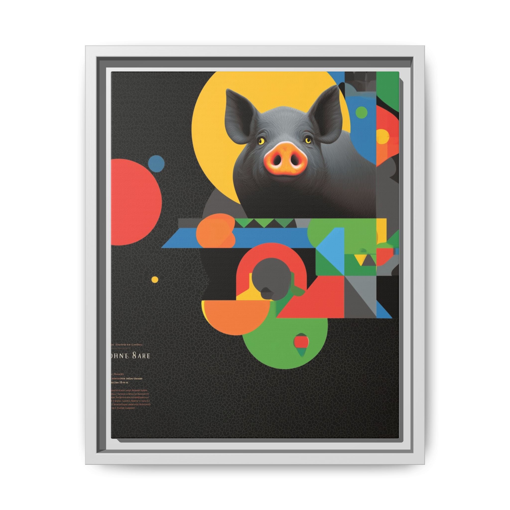 Geometric Pig Poster: Abstract Graphic Design, Colorful Modernist Composition   |    Custom Orders Available