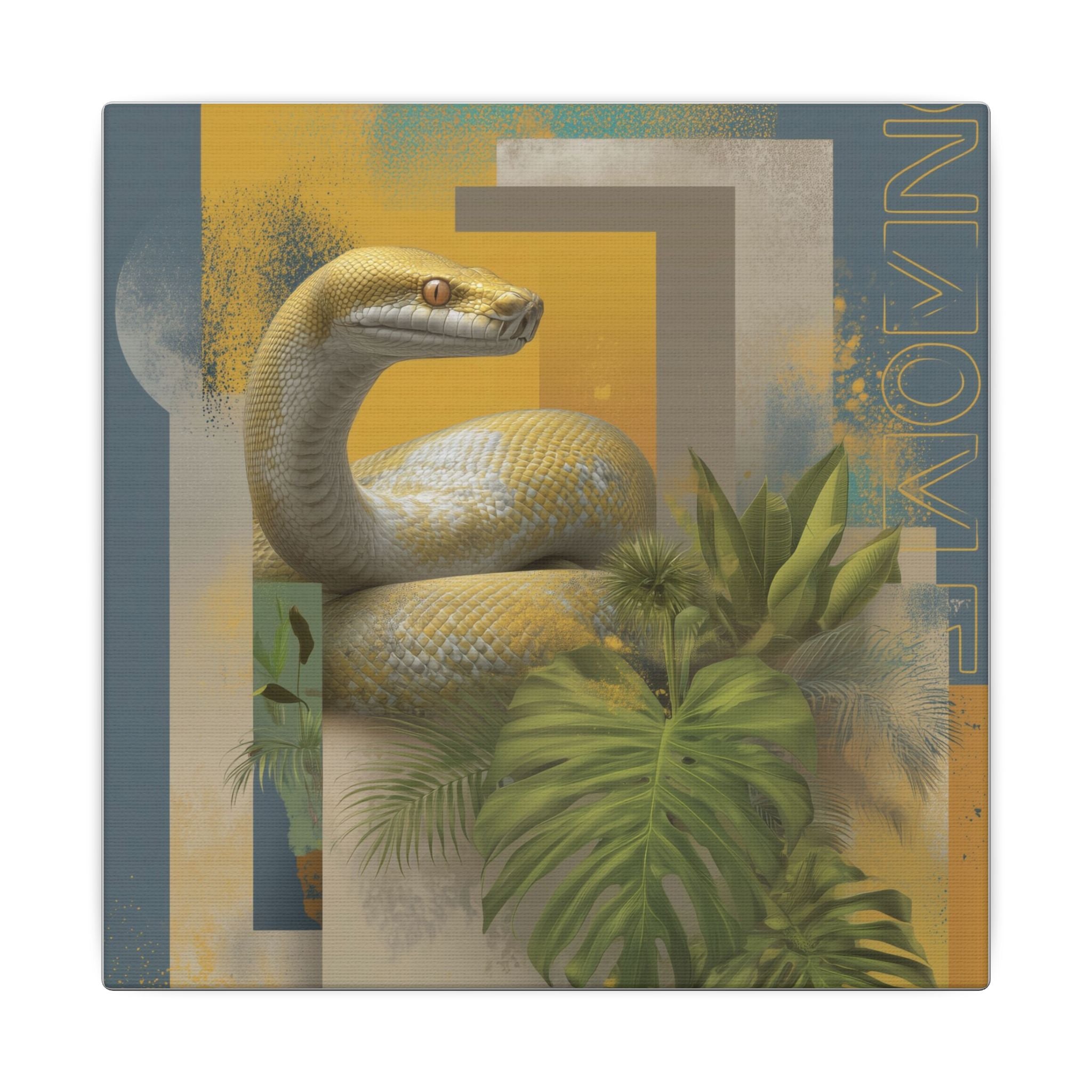 Serpentine Geometry: Tropical Digital Illustration, Modern Nature Composition   |    Custom Orders Available