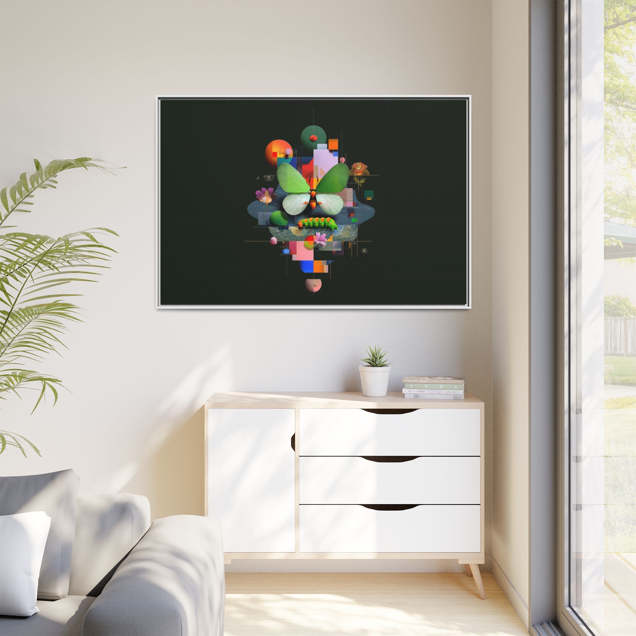 Geometric Metamorphosis: Abstract Nature Composition, Digital Cubist Butterfly Art   |    Custom Orders Available