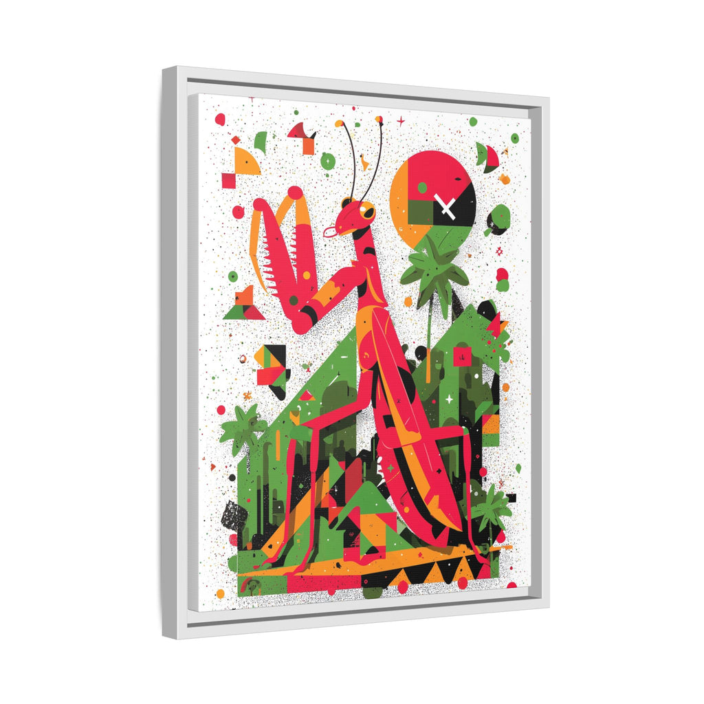 Praying Mantis in Bloom: Geometric Insect Portrait, Abstract Digital Illustration   |    Custom Orders Available