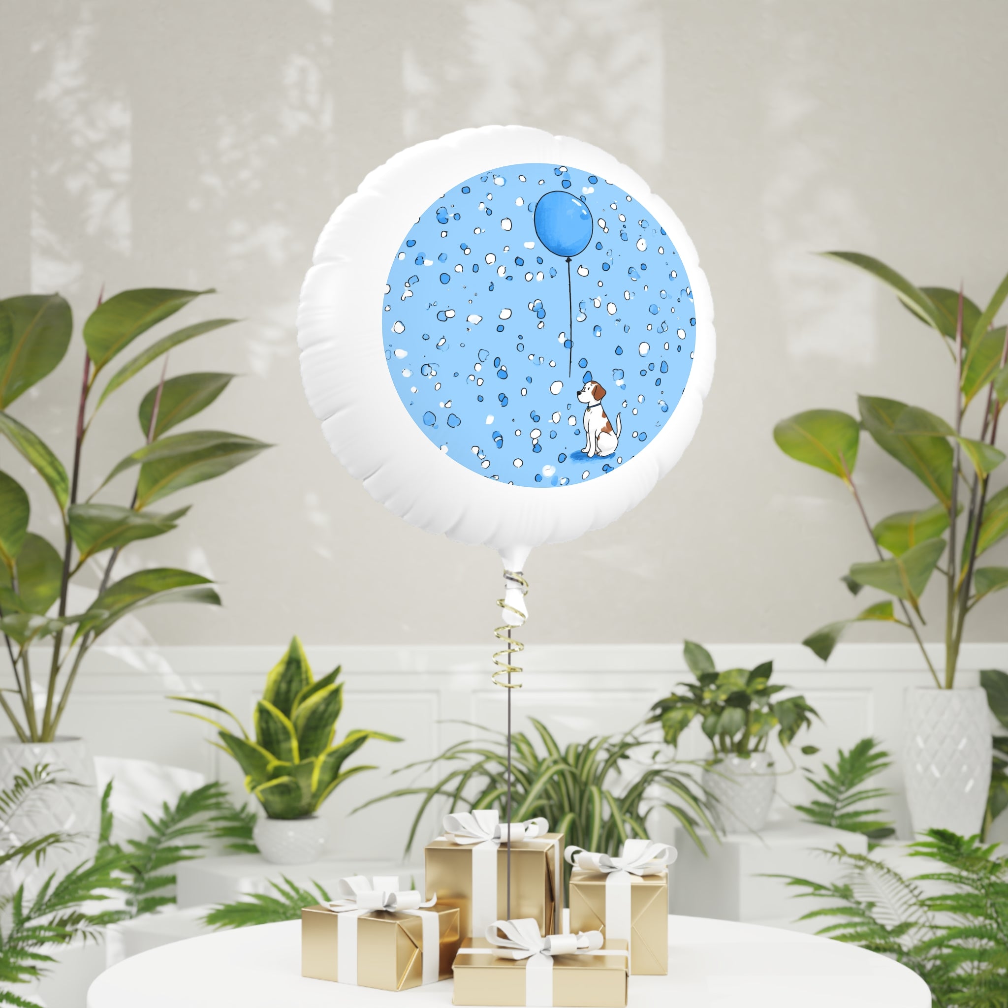 Blue Balloon Dog Mylar Helium Balloon – Cute Puppy Party Balloon for Birthdays & Baby Showers