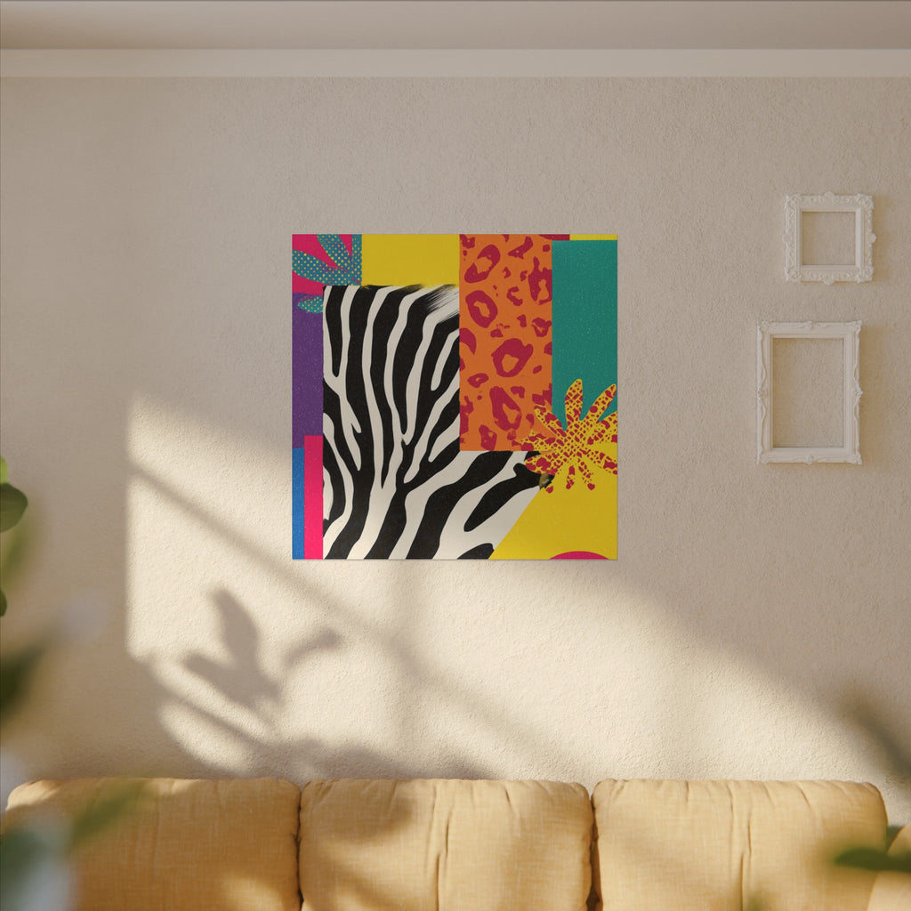 Copy of Pop Geometry: Zebra Leopard Fusion, Geometric Color Block, Modern Abstract Design   |   Custom Orders Accepted