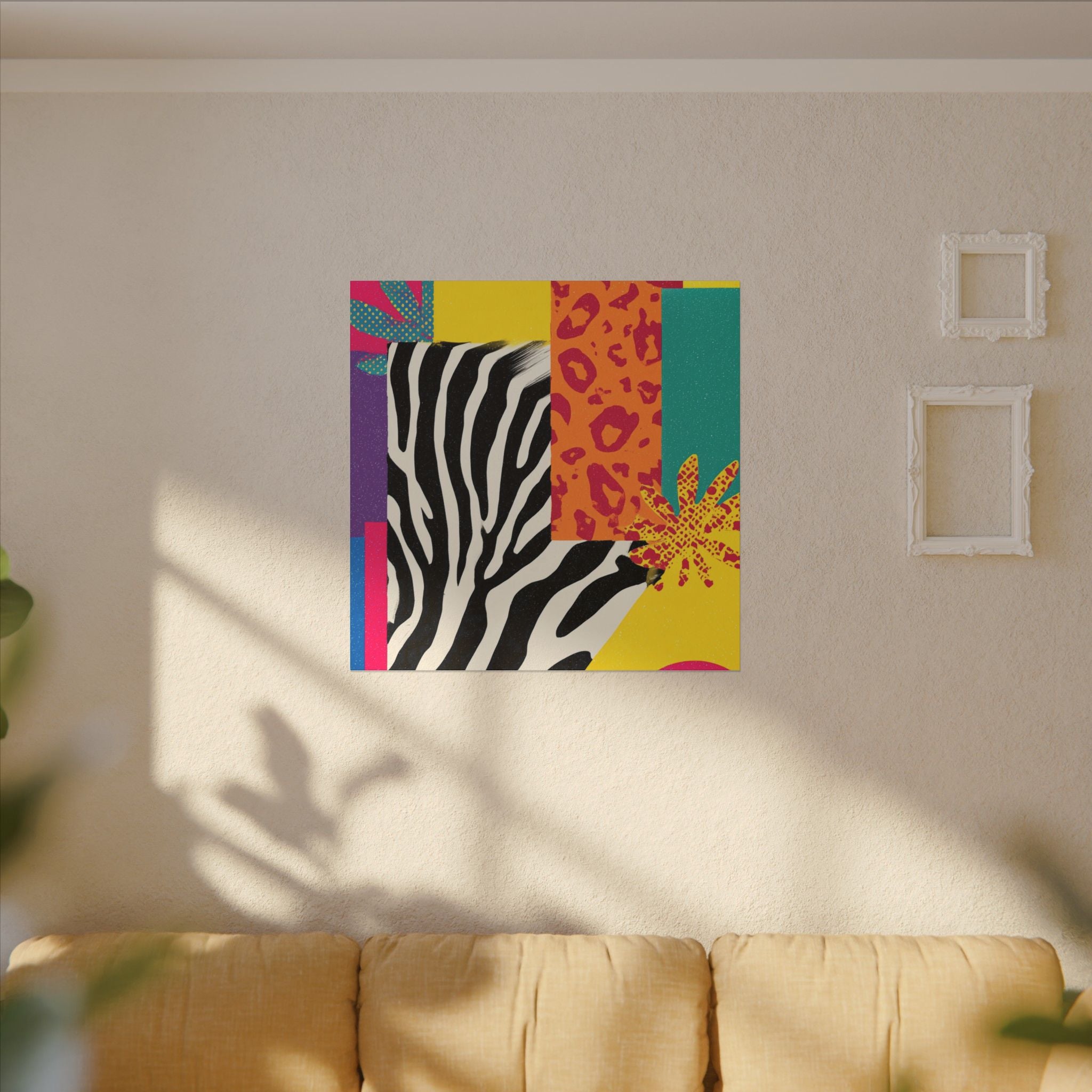 Copy of Pop Geometry: Zebra Leopard Fusion, Geometric Color Block, Modern Abstract Design   |   Custom Orders Accepted
