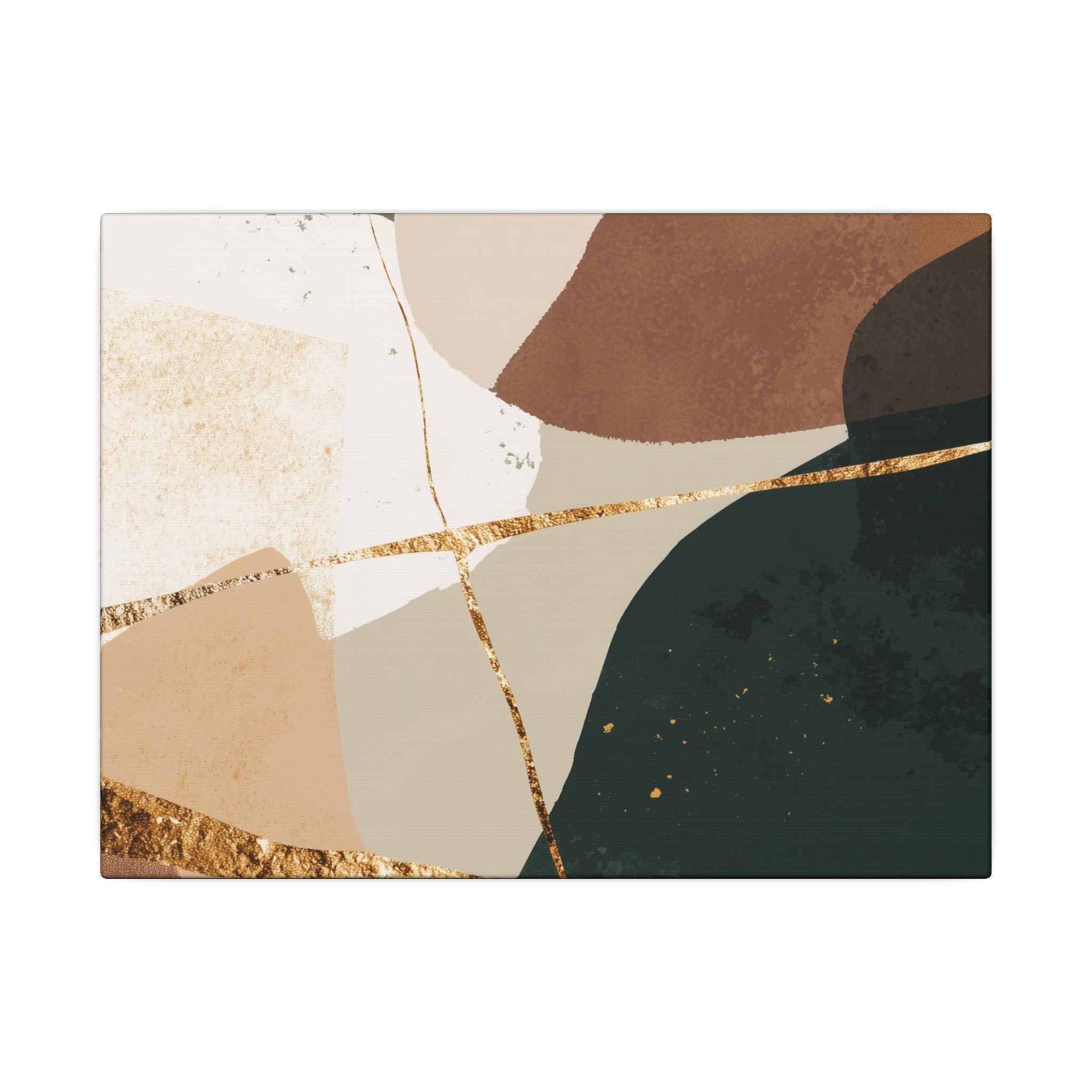 Canvas Print, Abstract Earthy Gold Wall Art, Modern Designer Home Decor, Stretched Matte Canvas; Thick, Multi-Size, Office Decor