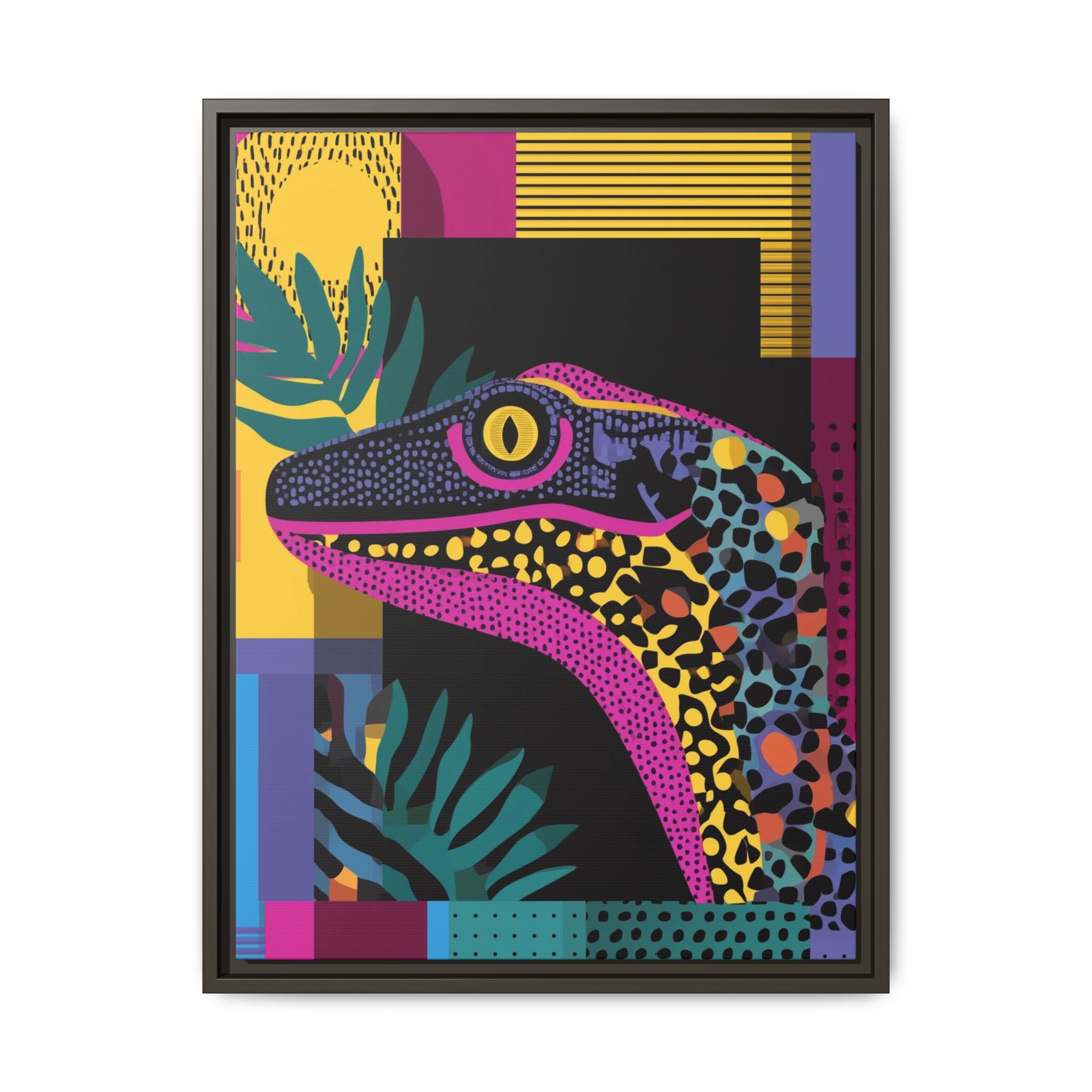 Raptor Kaleidoscope: Pop Art Dinosaur Portrait, Graphic Design Exotic Creature   |  Personalized & Custom Orders Available