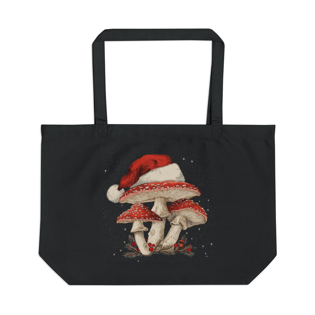 Large Whimsical Mushroom Christmas Eco Tote Bag   | Magic Mushroom Gift , Gift for Stoners