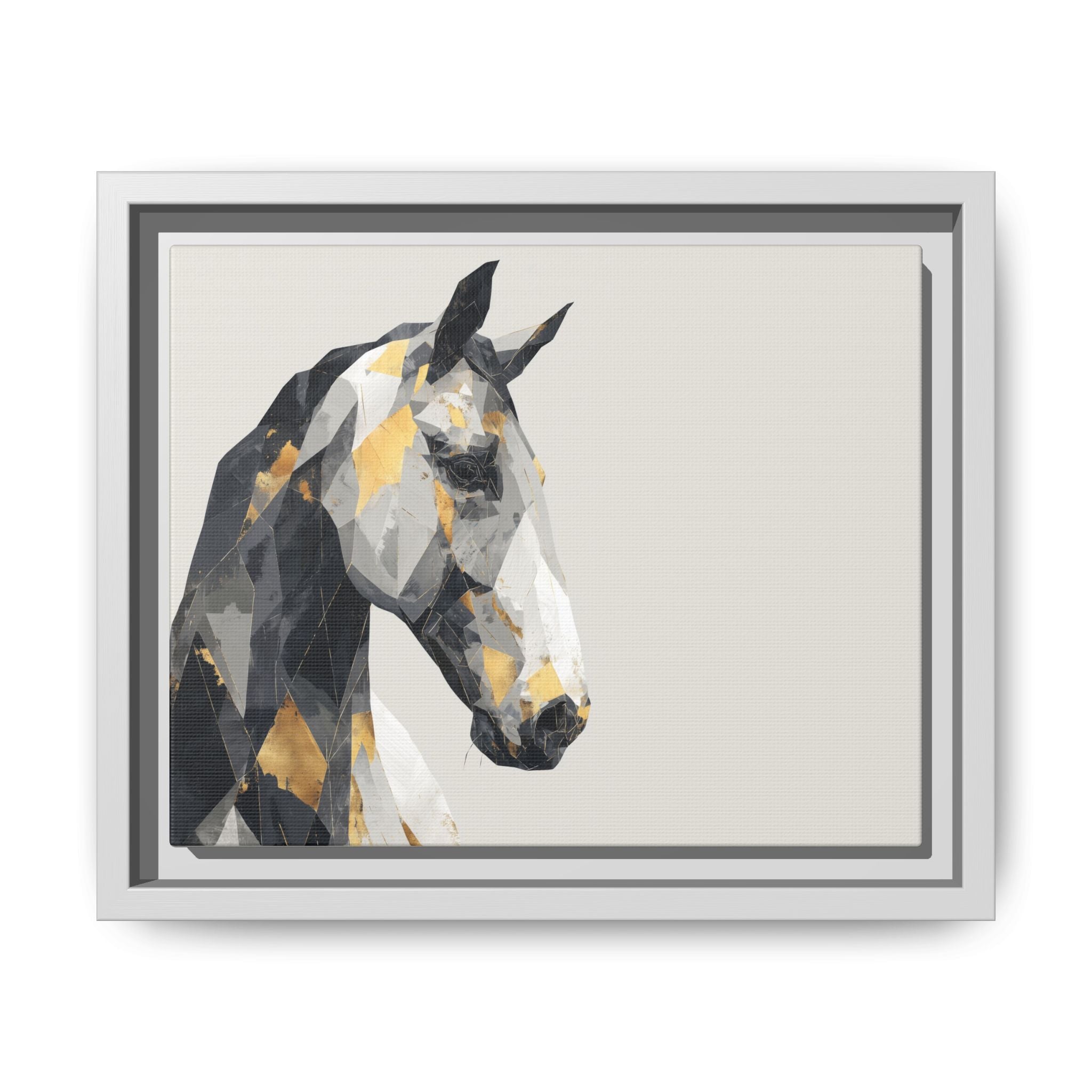 Equine Geometrica: Contemporary Cubist Horse, Metallic Abstract Portrait   |  Personalized & Custom Orders Available