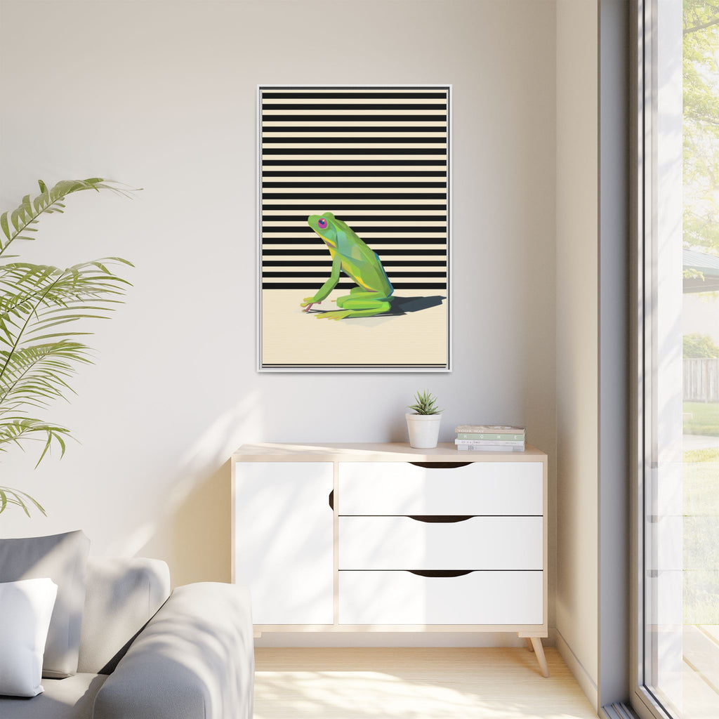 Geometric Frog Persona: Modern Wildlife Illustration, Vibrant Graphic Design   |  Personalized & Custom Orders Available