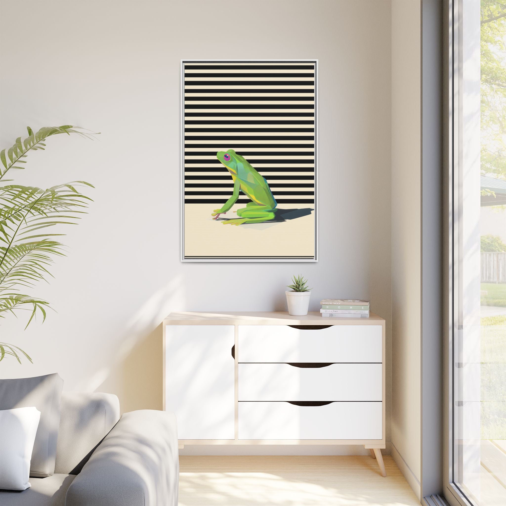 Geometric Frog Persona: Modern Wildlife Illustration, Vibrant Graphic Design   |  Personalized & Custom Orders Available