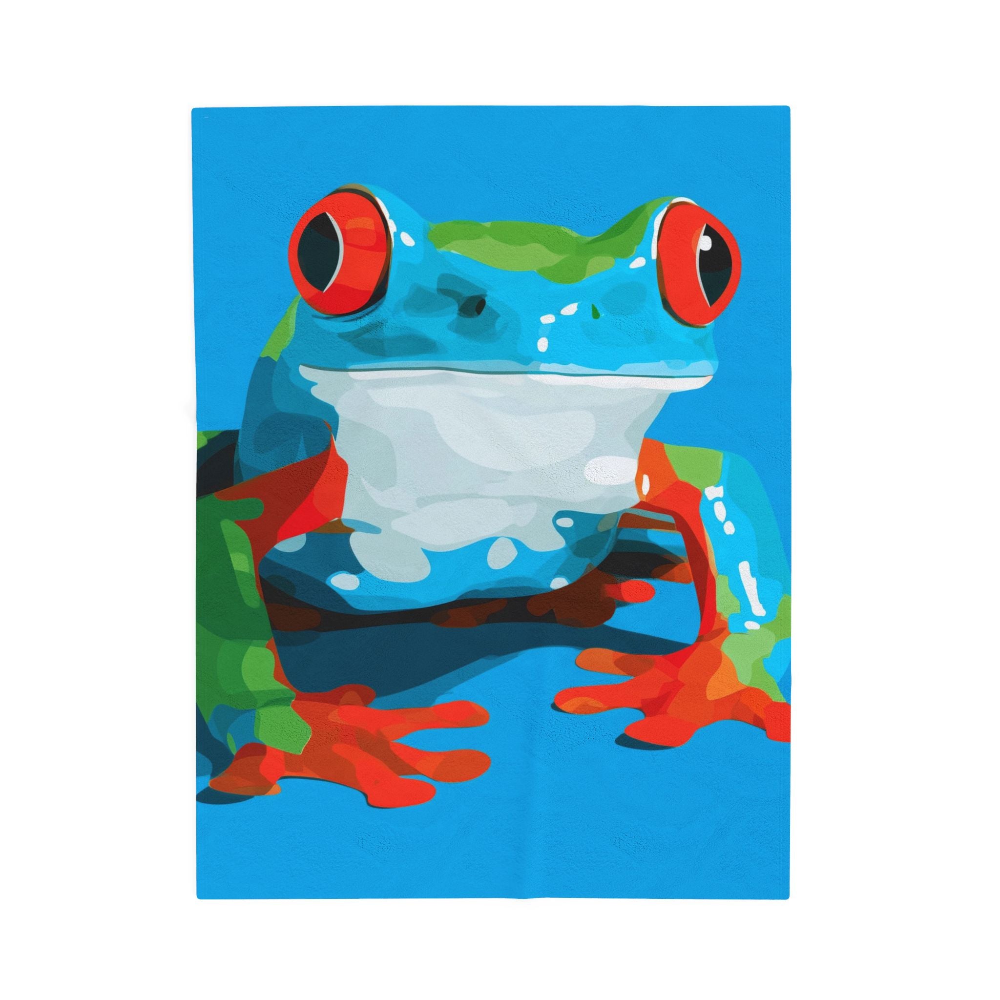 Amphibian Geometry: Vibrant Red-Eyed Tree Frog, Geometric Digital Illustration   |    Custom Orders Available